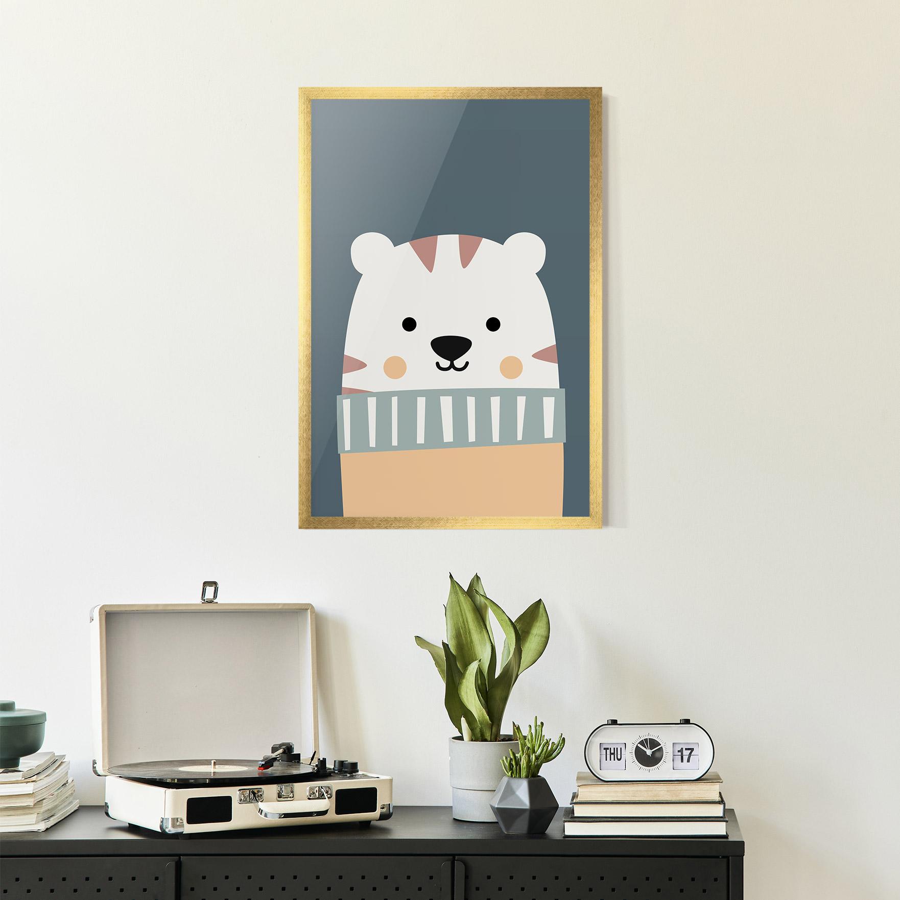 Poster Înrămat Cute White Tiger mockup 2