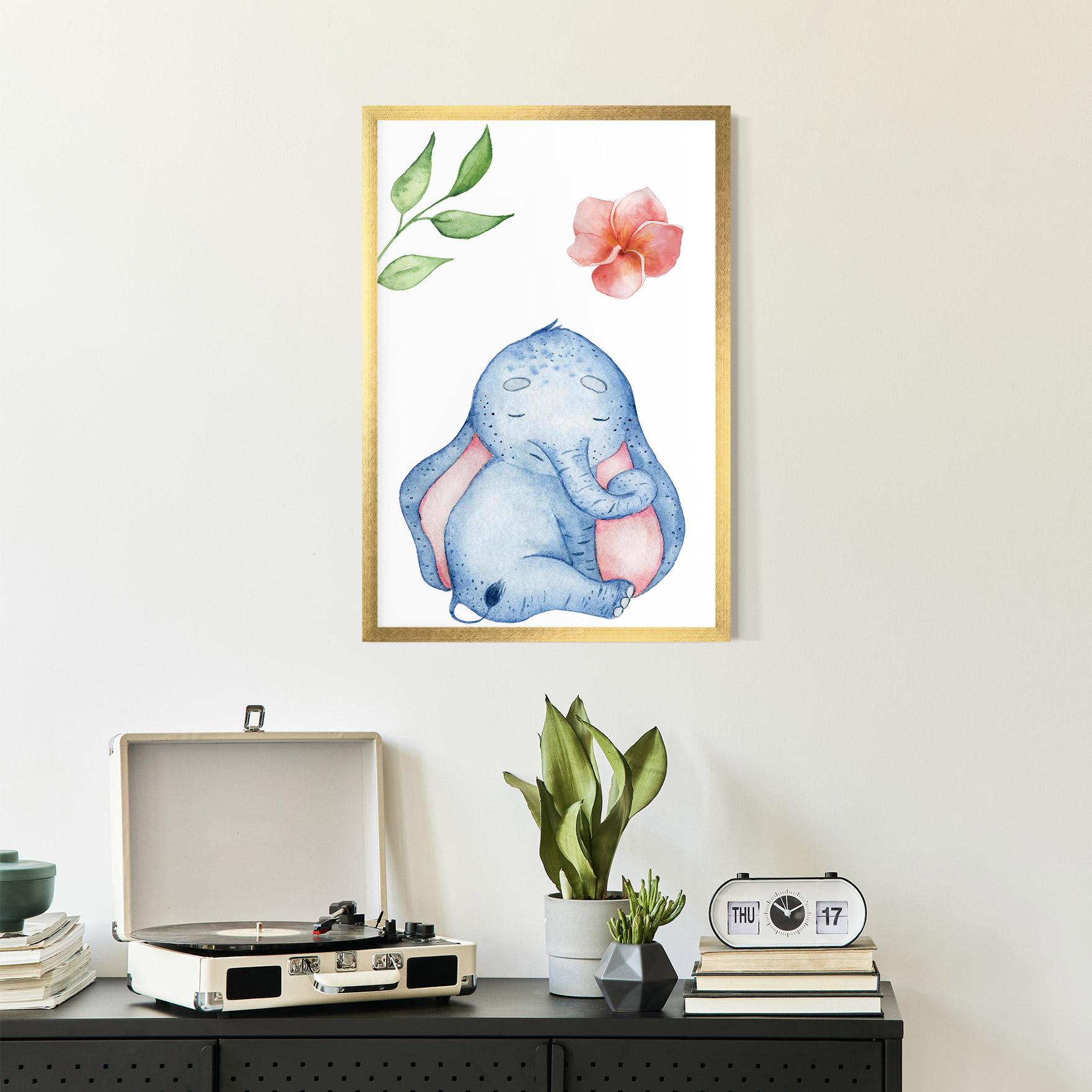 Poster Înrămat Elefant Somnoros mockup 2