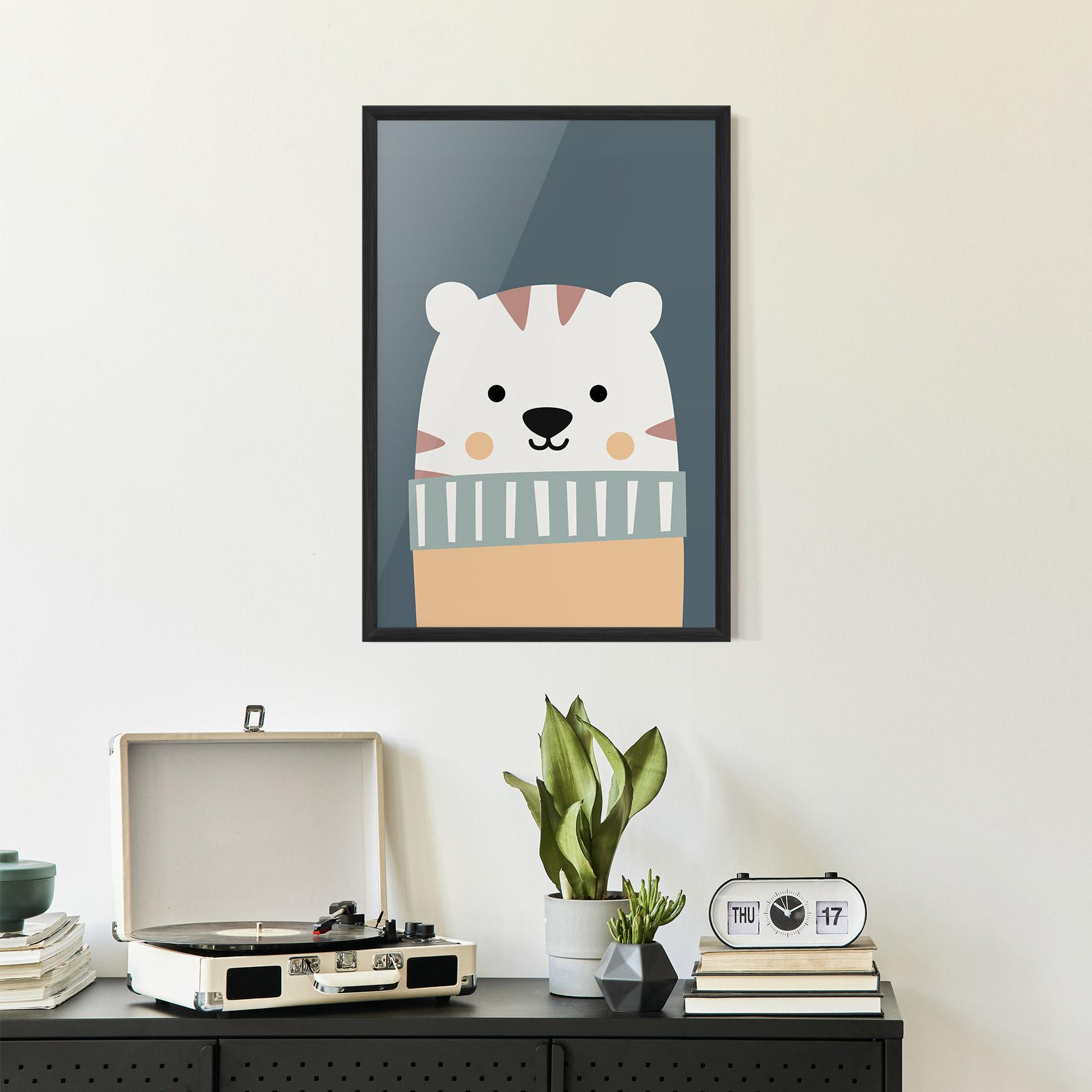 Poster Înrămat Cute White Tiger mockup 2