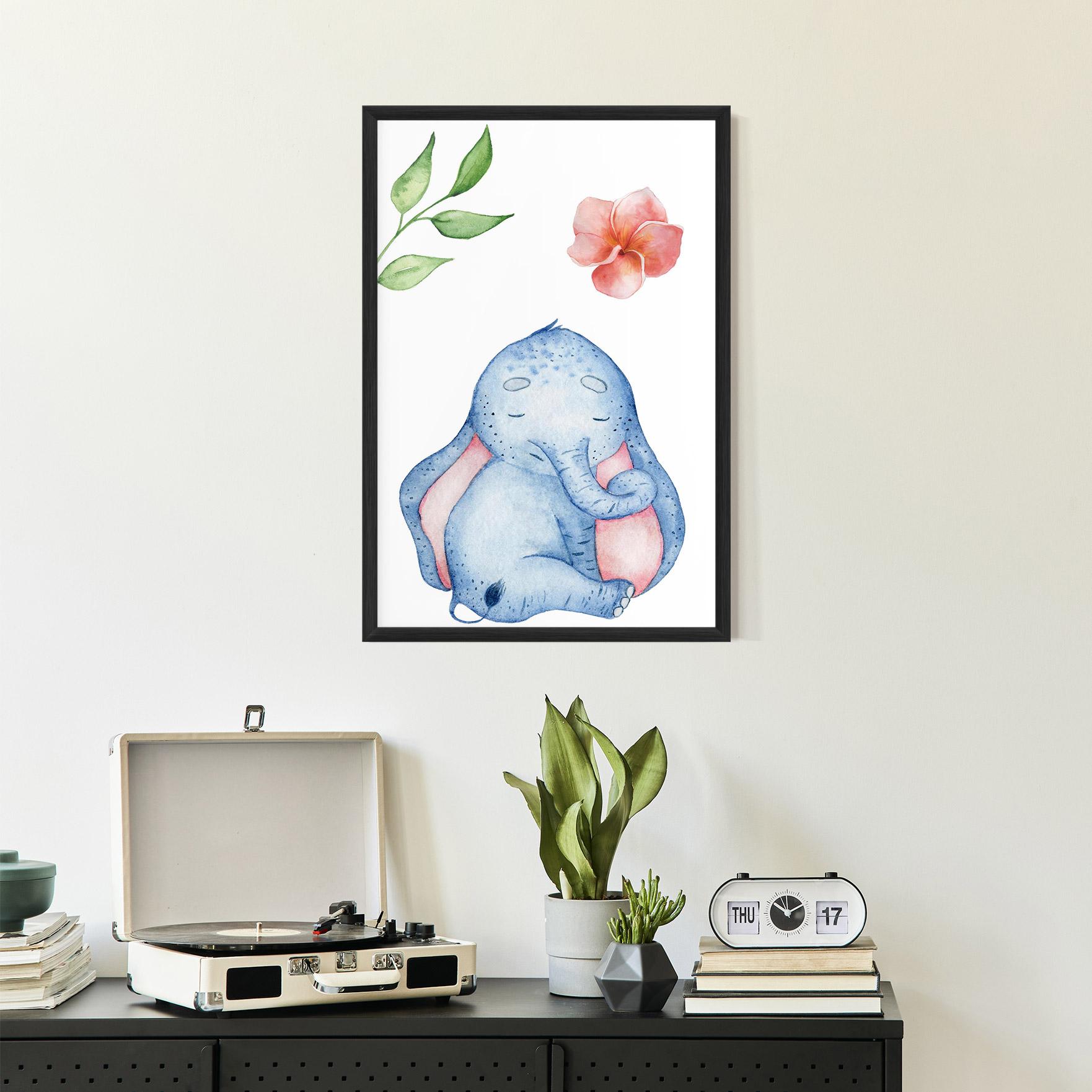 Poster Înrămat Elefant Somnoros mockup 2