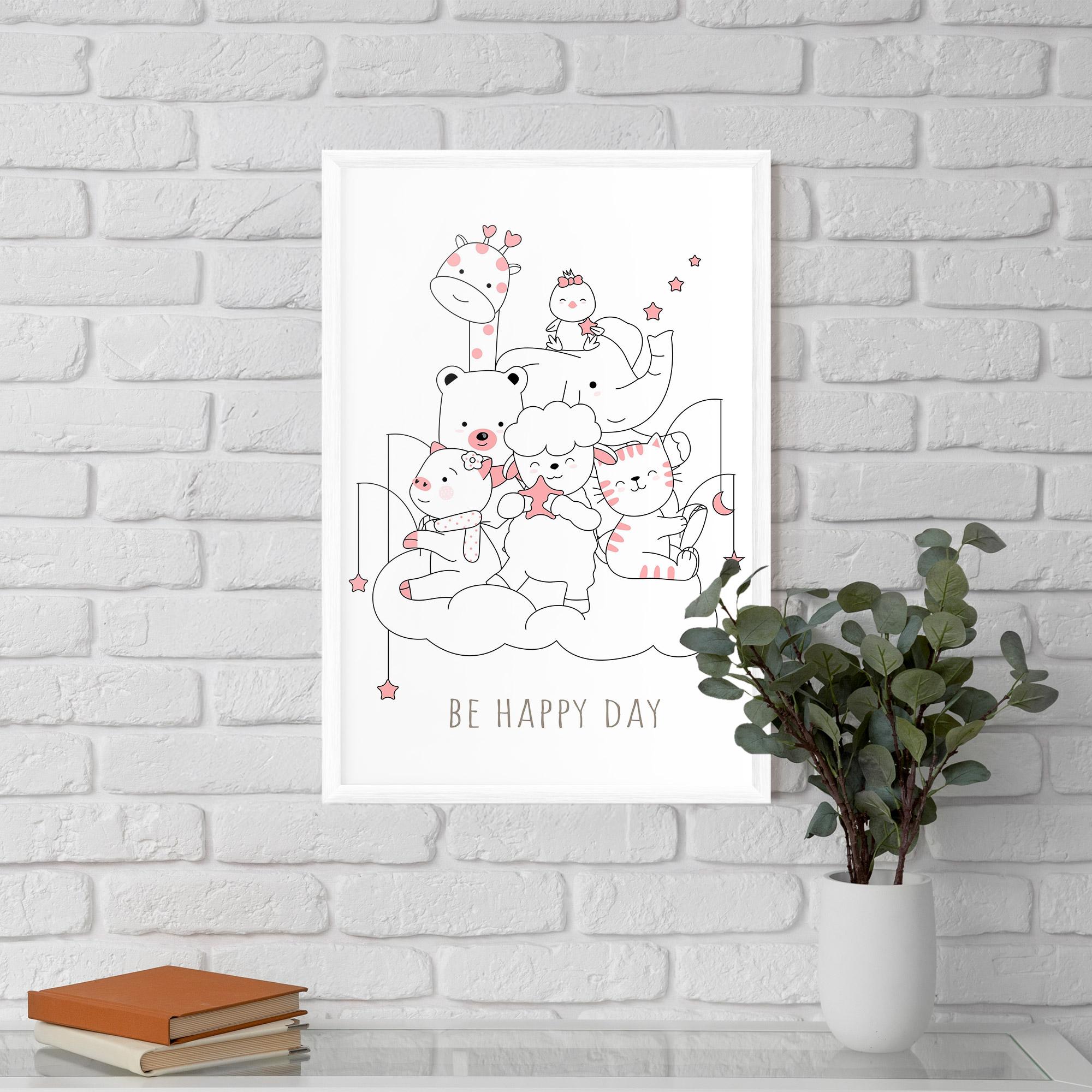 Poster Înrămat Be Happy Day mockup 5