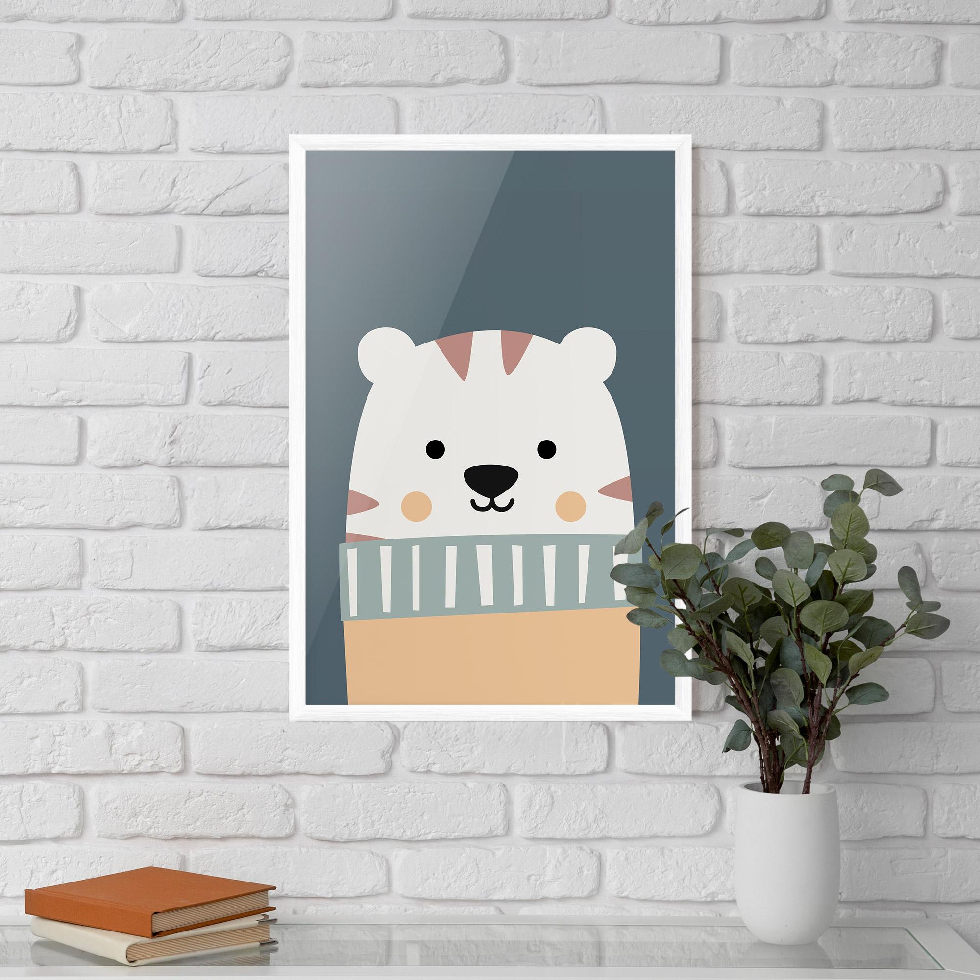 Poster Înrămat Cute White Tiger mockup 5