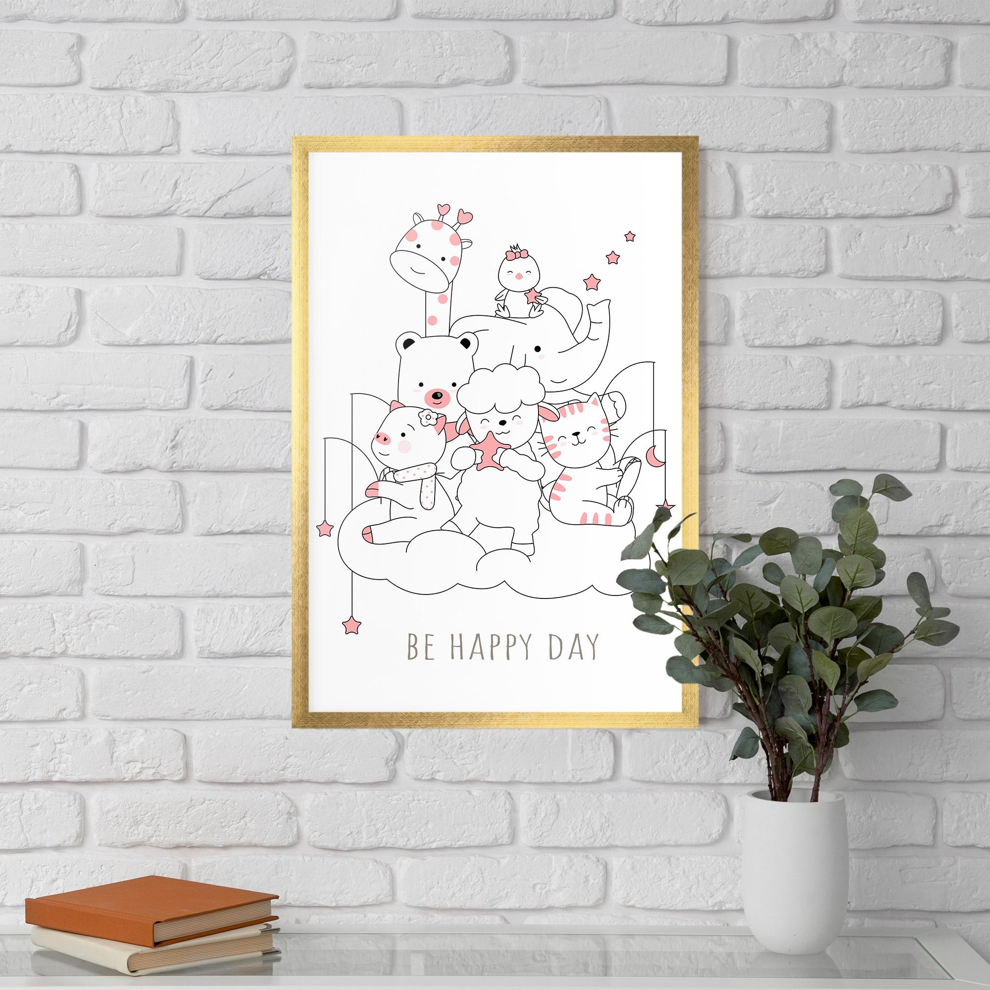 Poster Înrămat Be Happy Day mockup 5