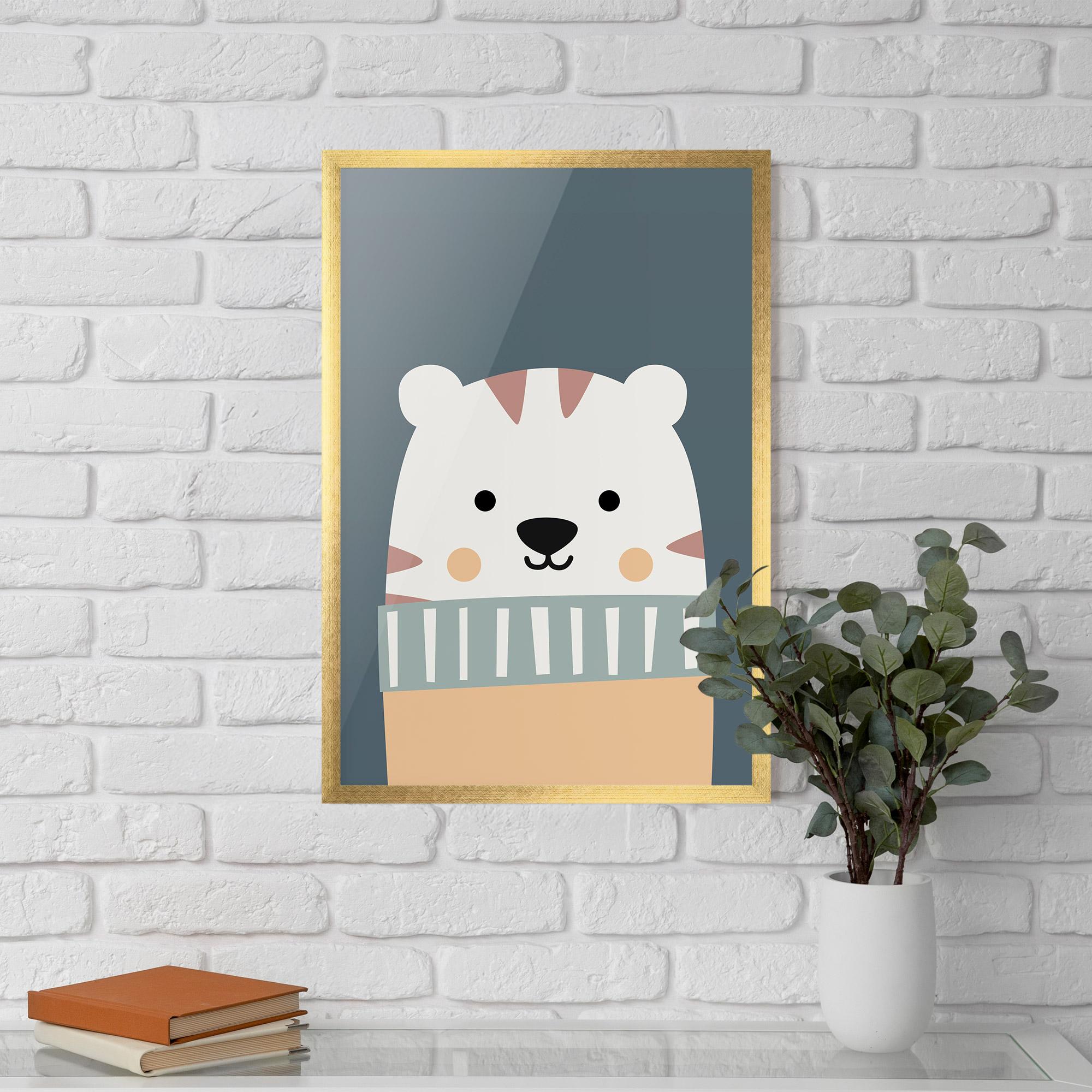 Poster Înrămat Cute White Tiger mockup 5