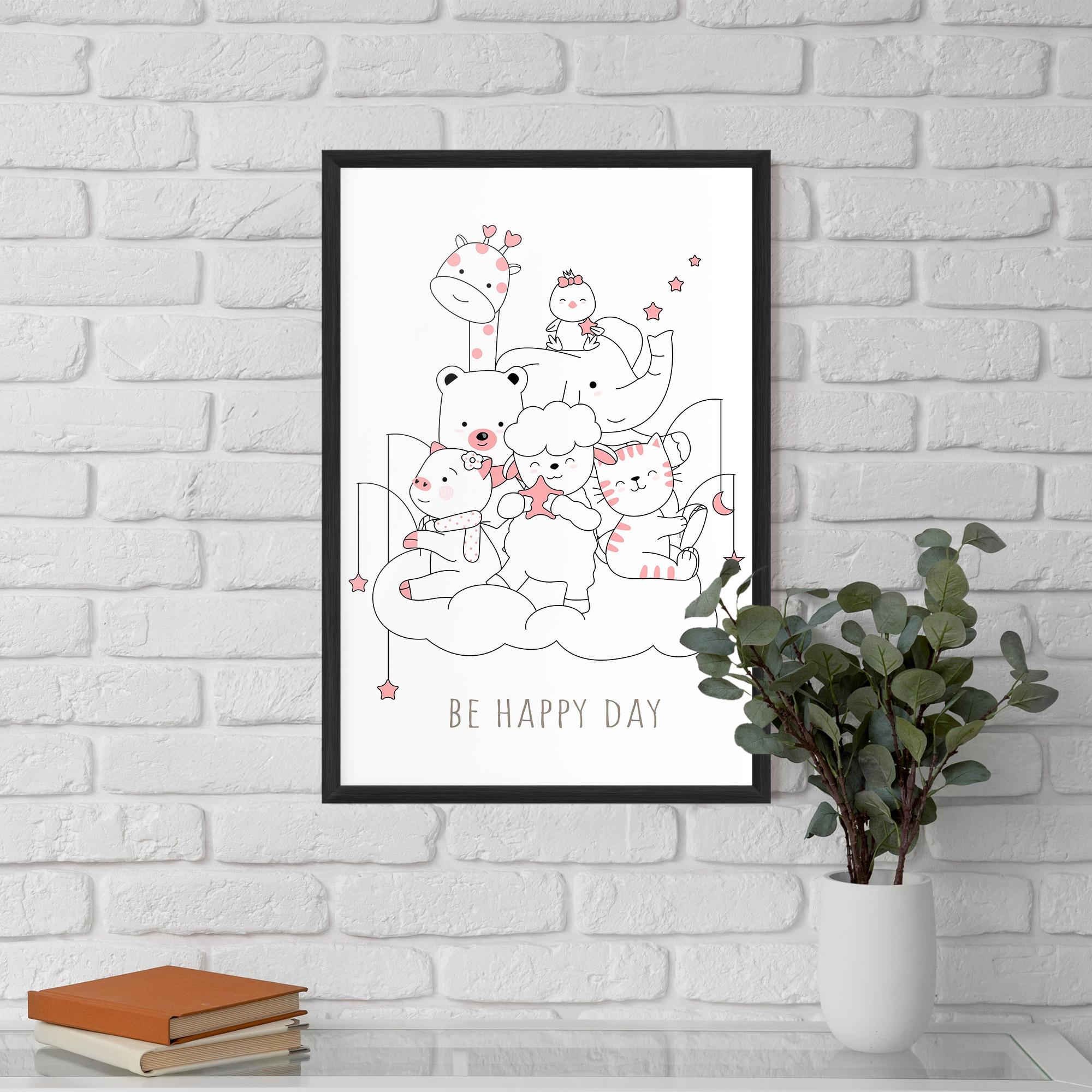 Poster Înrămat Be Happy Day mockup 5