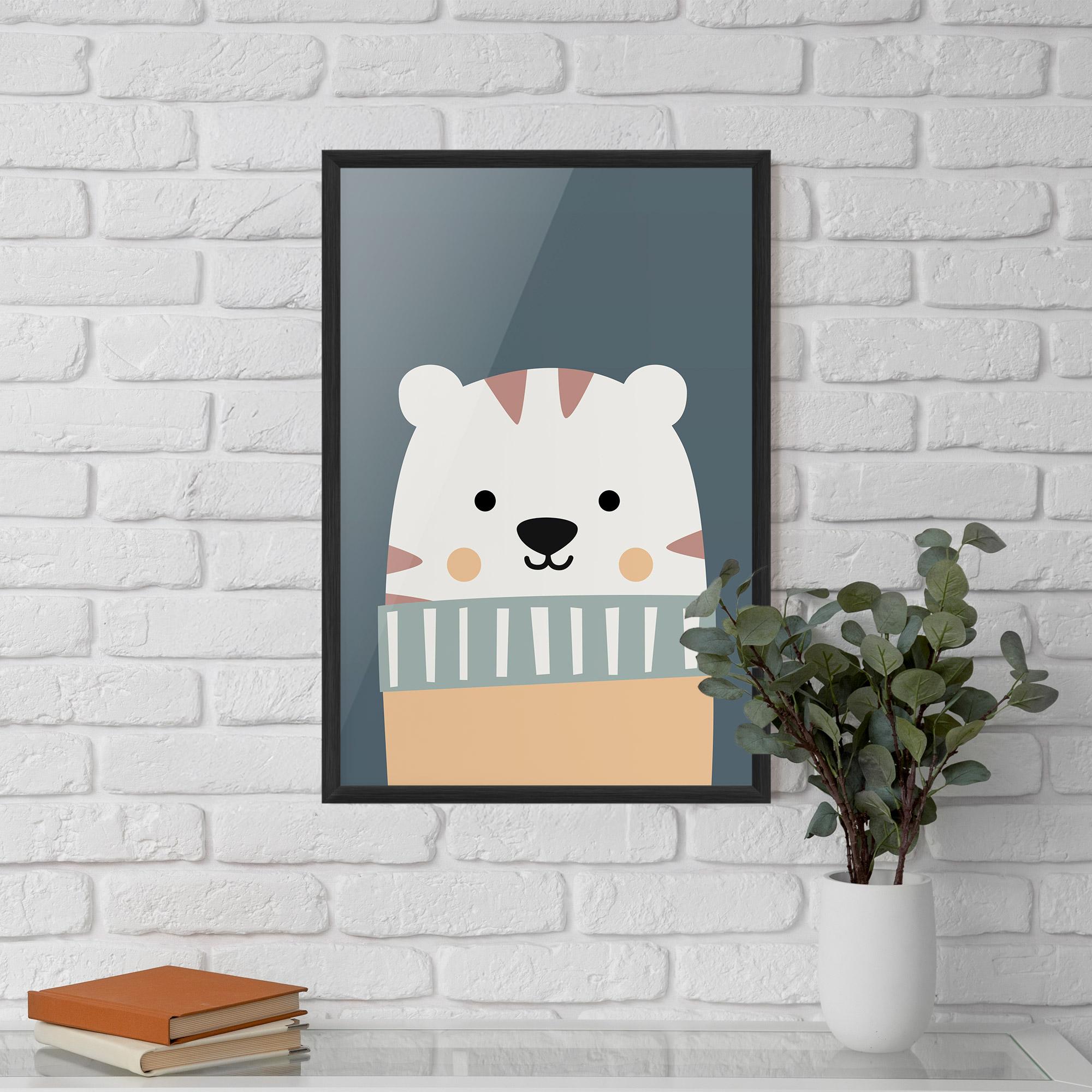 Poster Înrămat Cute White Tiger mockup 5
