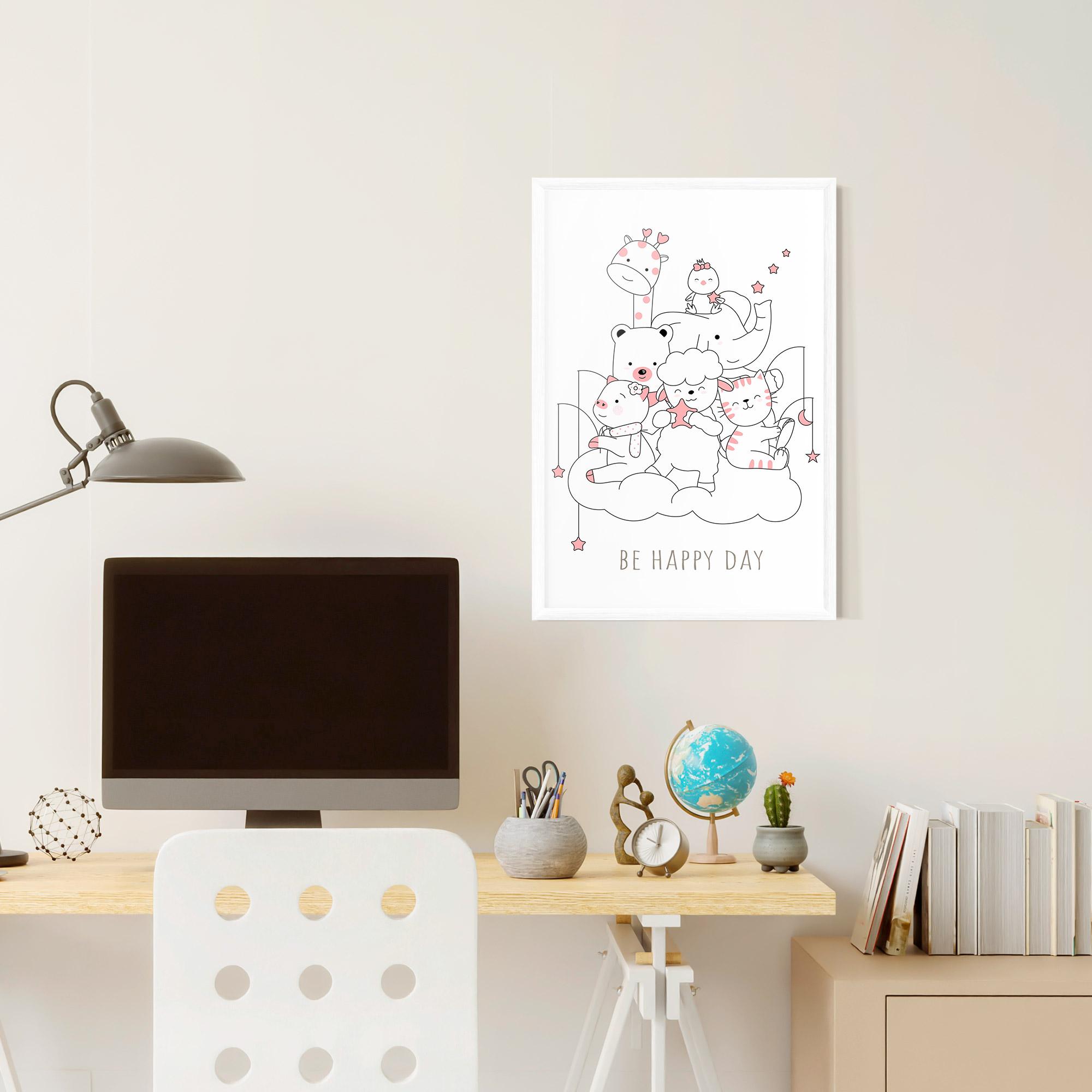 Poster Înrămat Be Happy Day mockup 6
