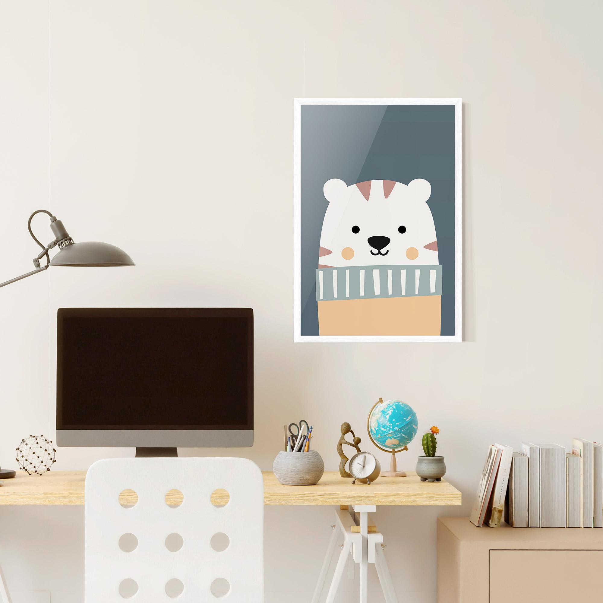 Poster Înrămat Cute White Tiger mockup 6
