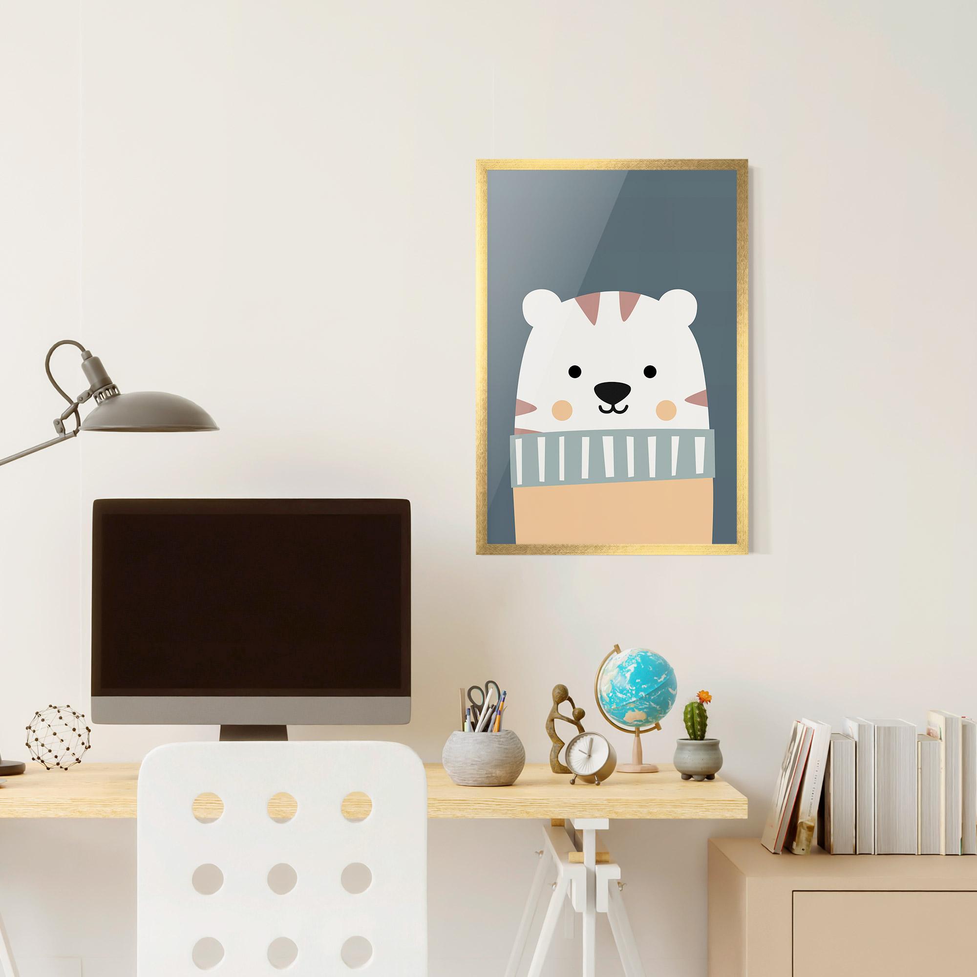 Poster Înrămat Cute White Tiger mockup 6