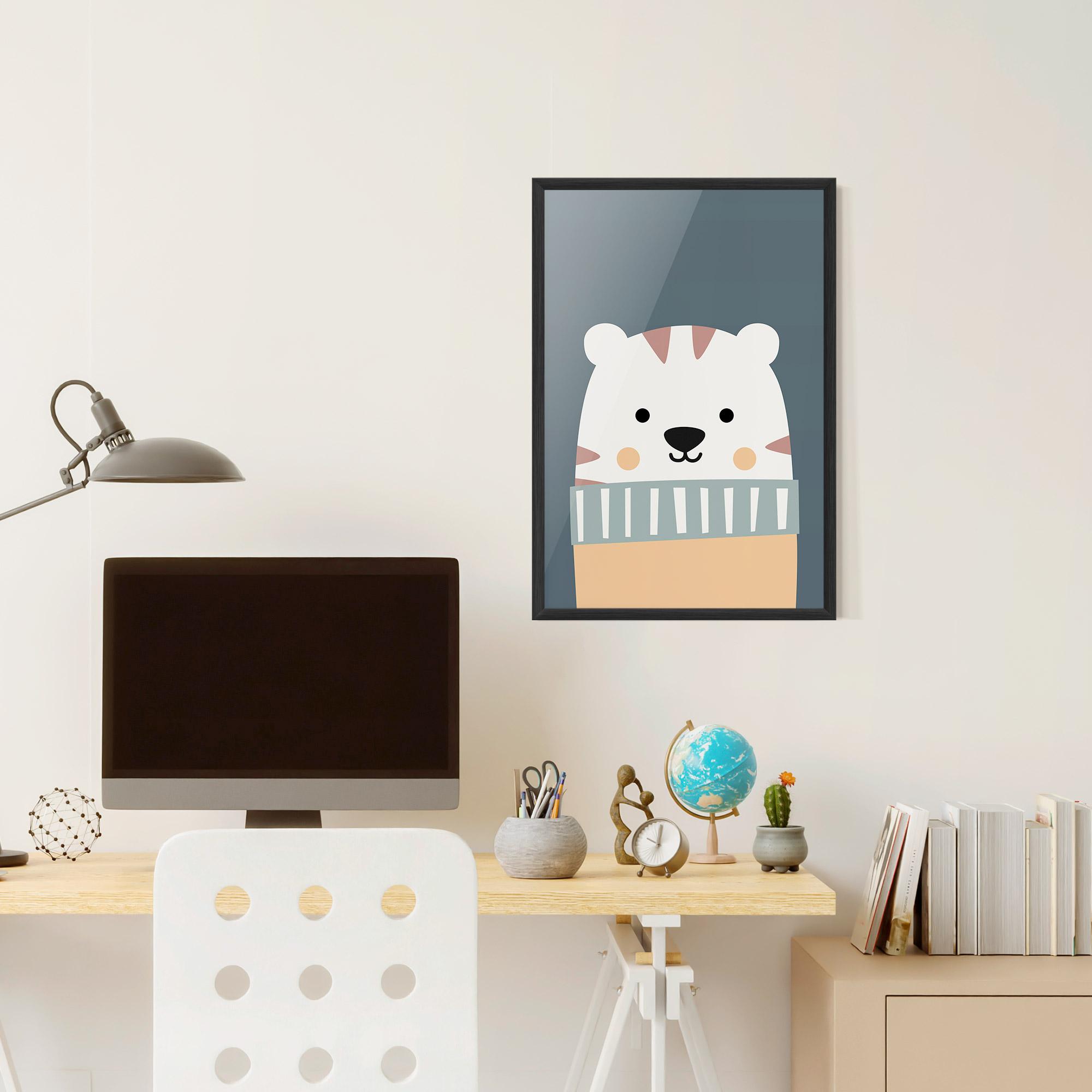 Poster Înrămat Cute White Tiger mockup 6