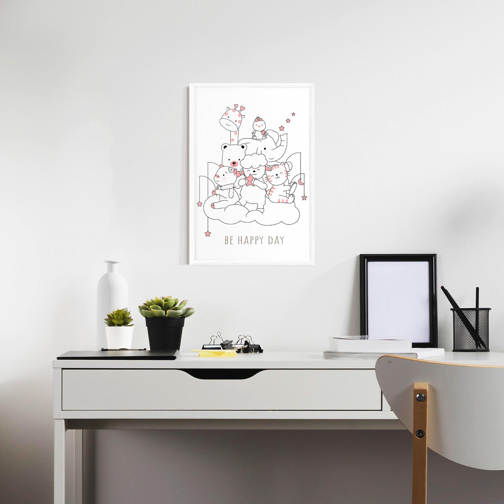 Poster Înrămat Be Happy Day mockup 7