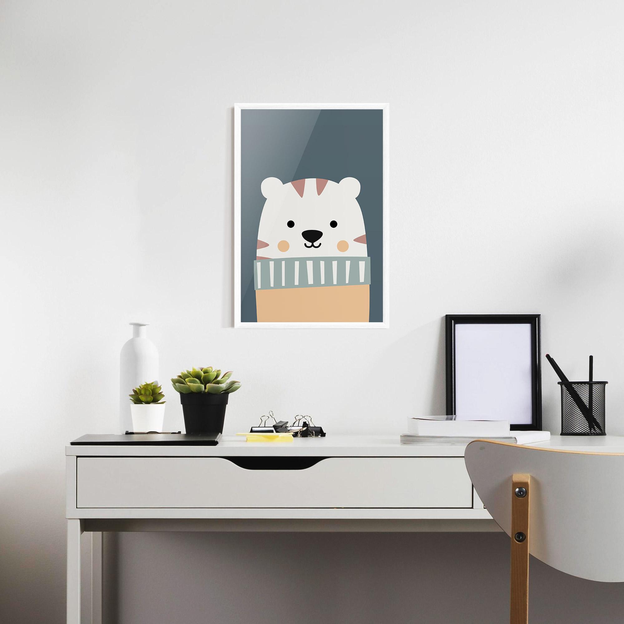 Poster Înrămat Cute White Tiger mockup 7