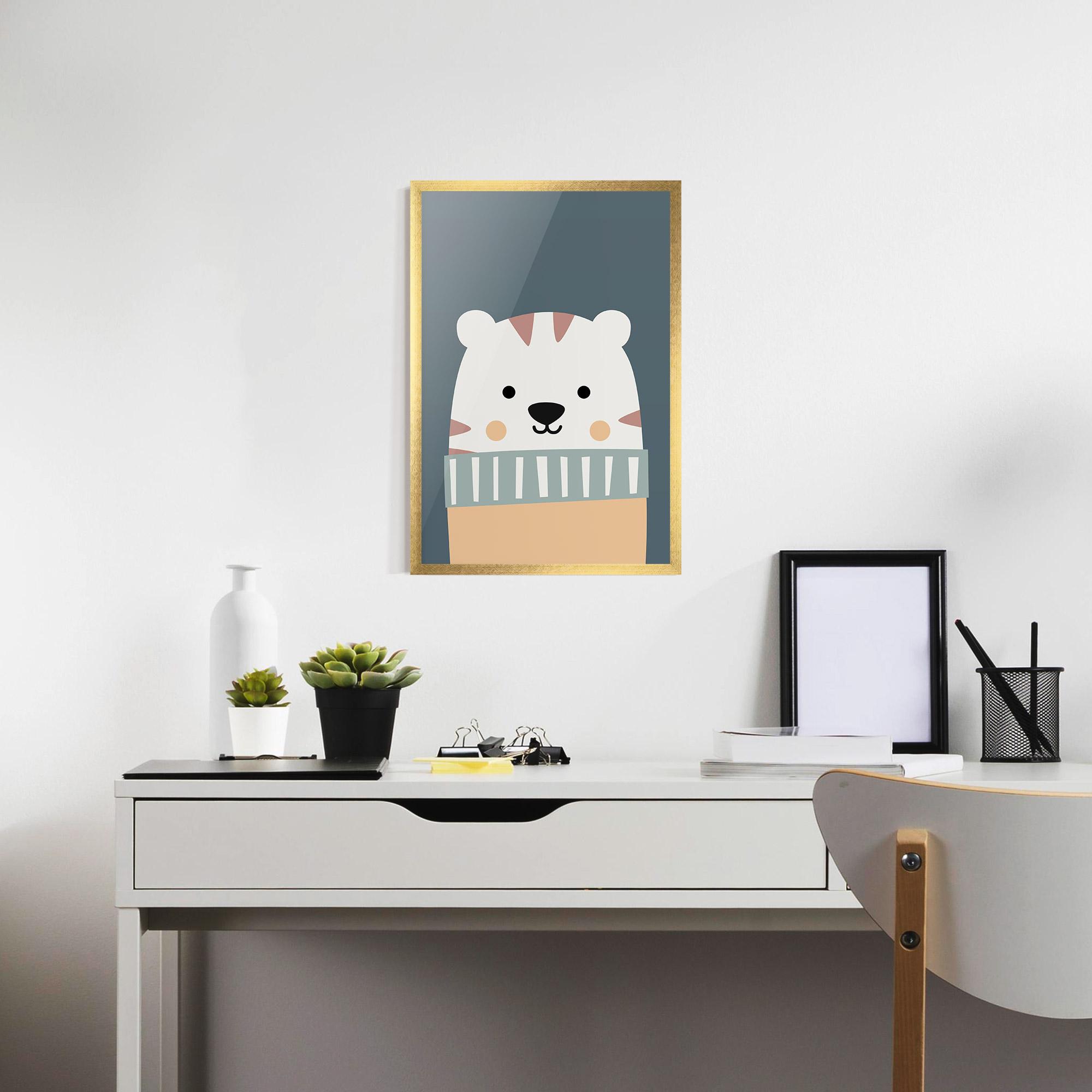 Poster Înrămat Cute White Tiger mockup 7