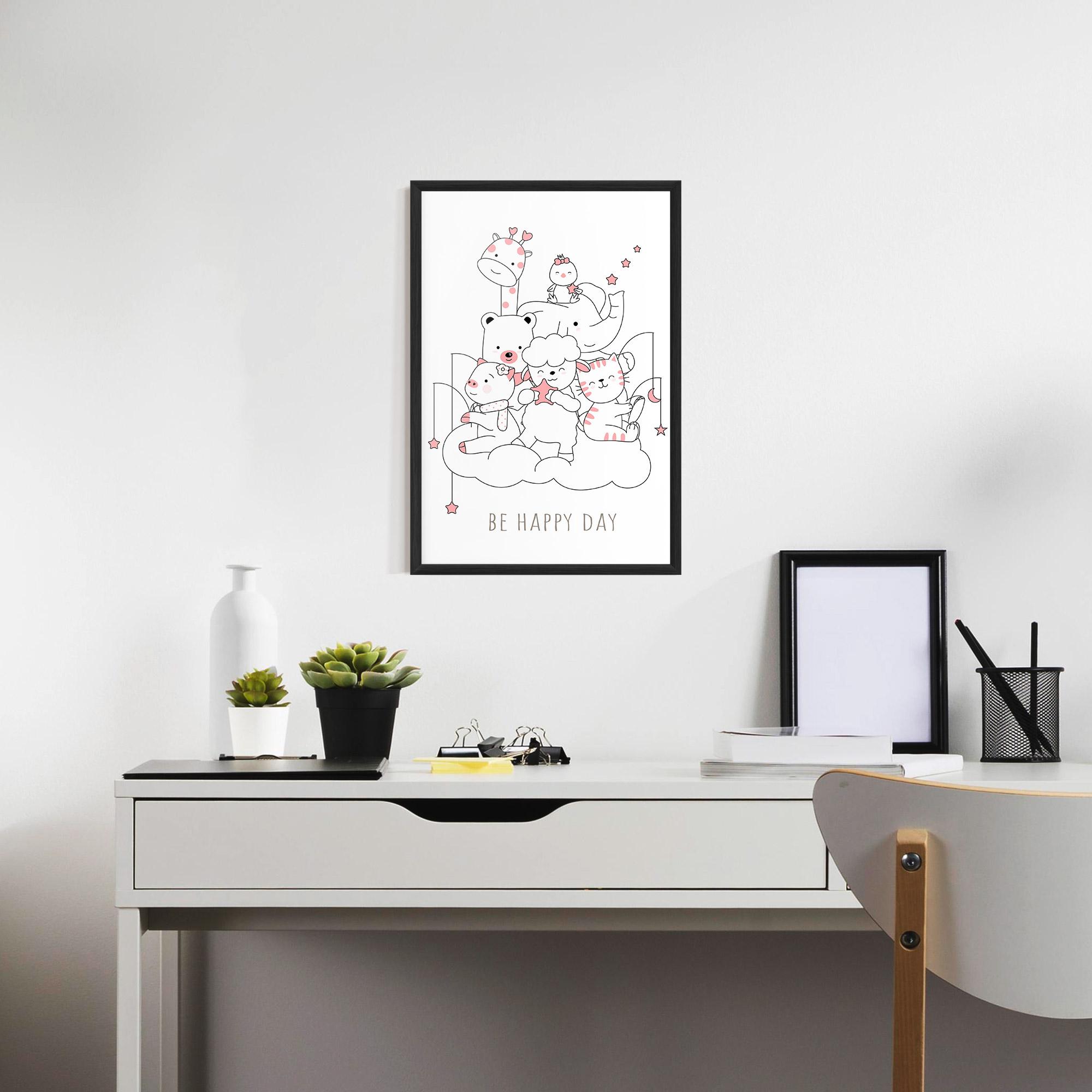 Poster Înrămat Be Happy Day mockup 7