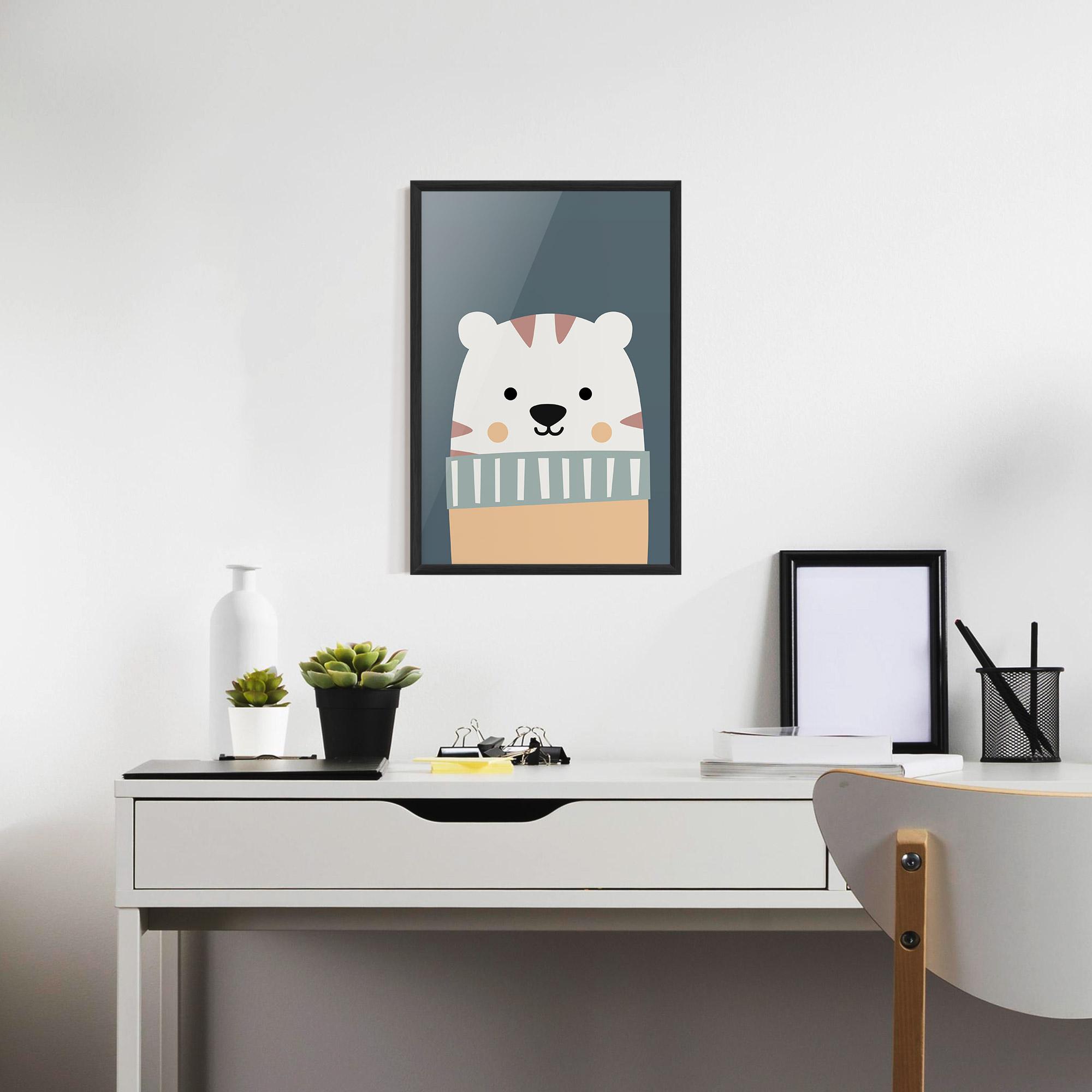 Poster Înrămat Cute White Tiger mockup 7