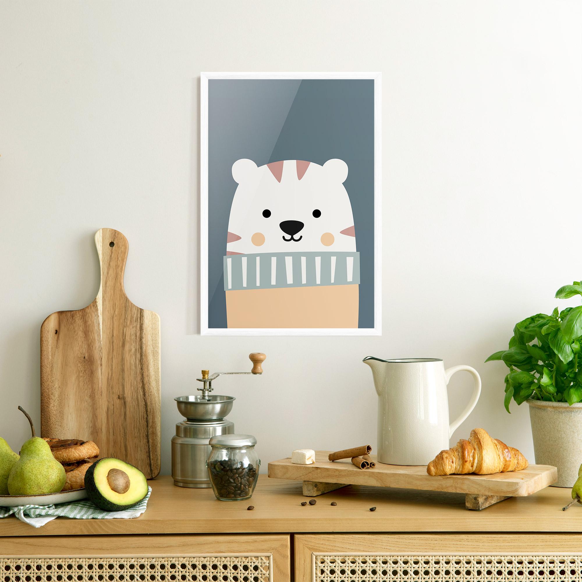 Poster Înrămat Cute White Tiger mockup 8