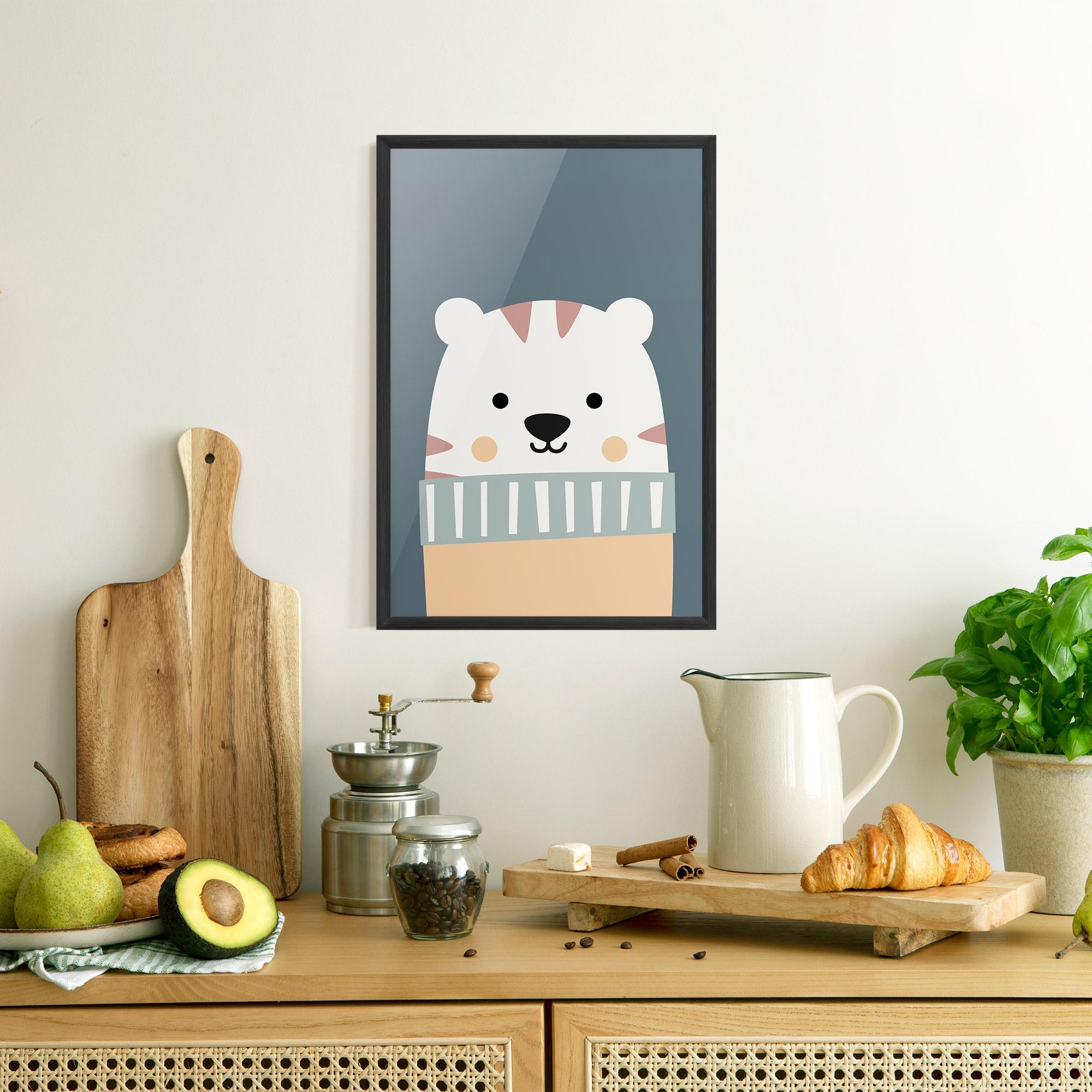 Poster Înrămat Cute White Tiger mockup 8