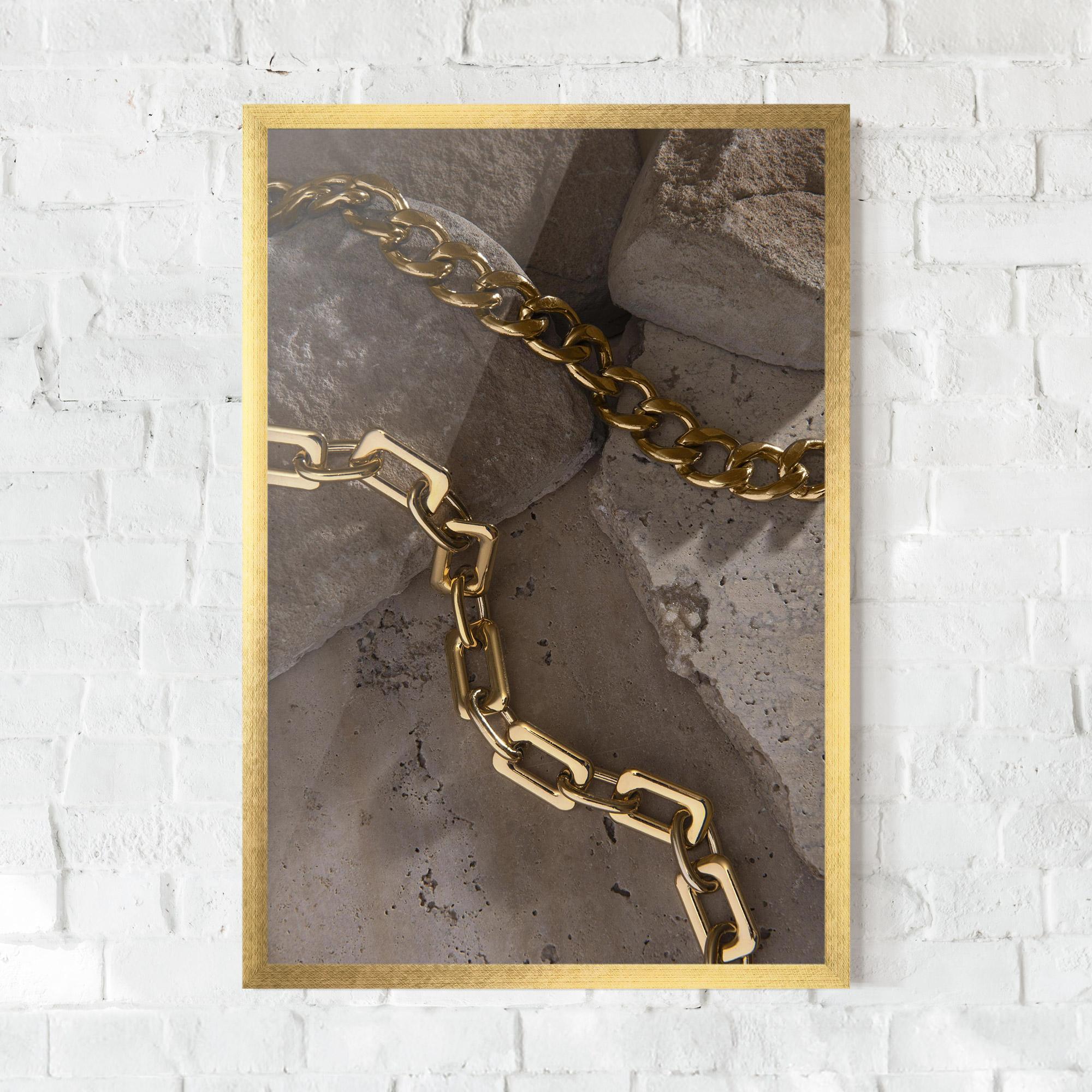 Poster Înrămat Abstract Gold Chain mockup 0