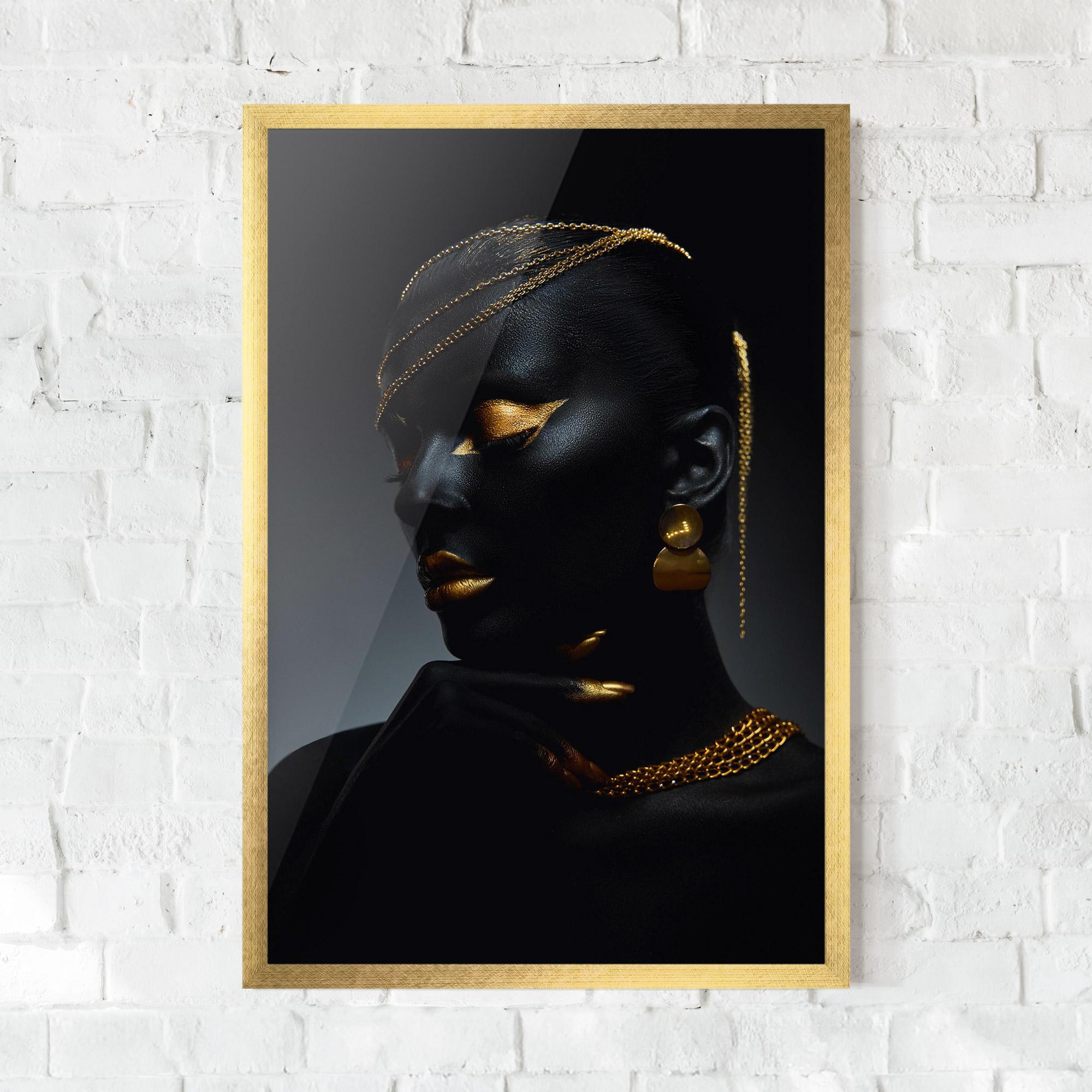 Poster Înrămat Beauty Gold Accessory mockup 0