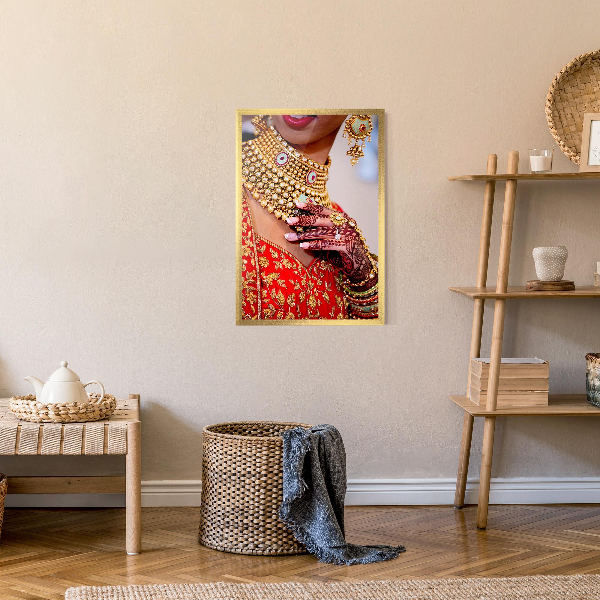 Poster Înrămat Gold Beautiful Jewelry mockup 9