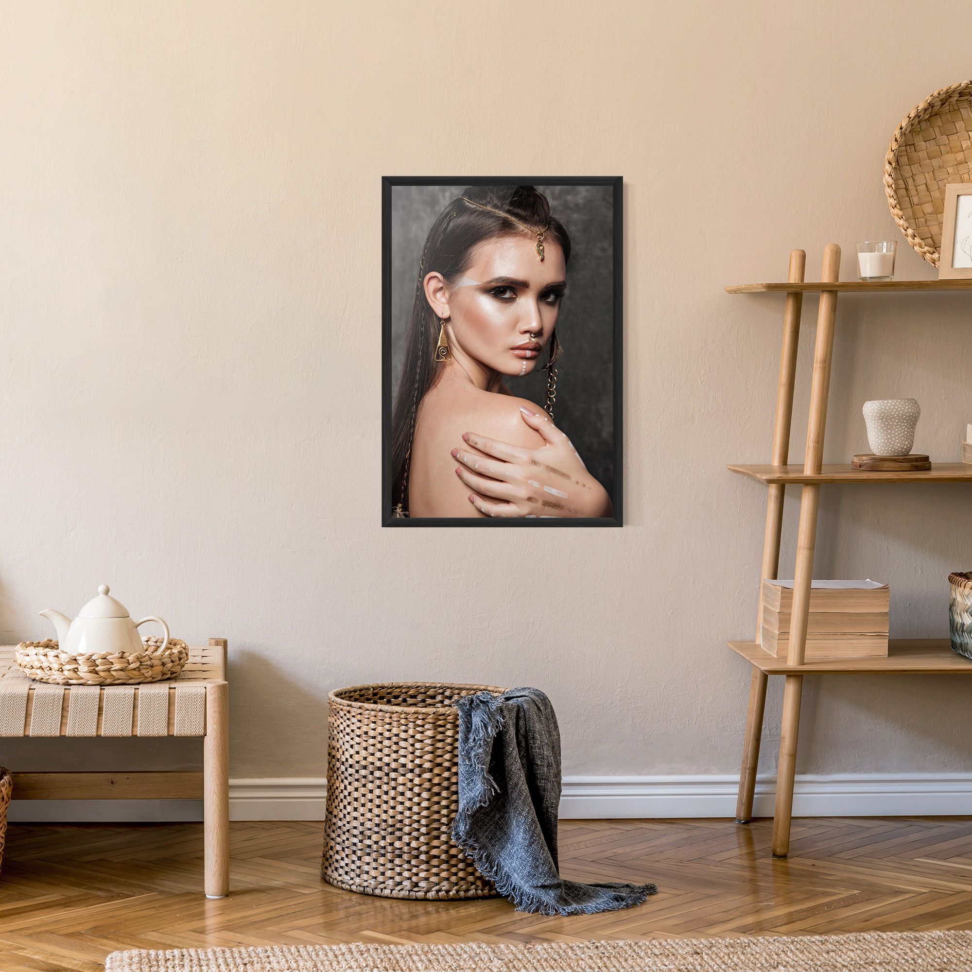 Gold Triangle Earring mockup 9