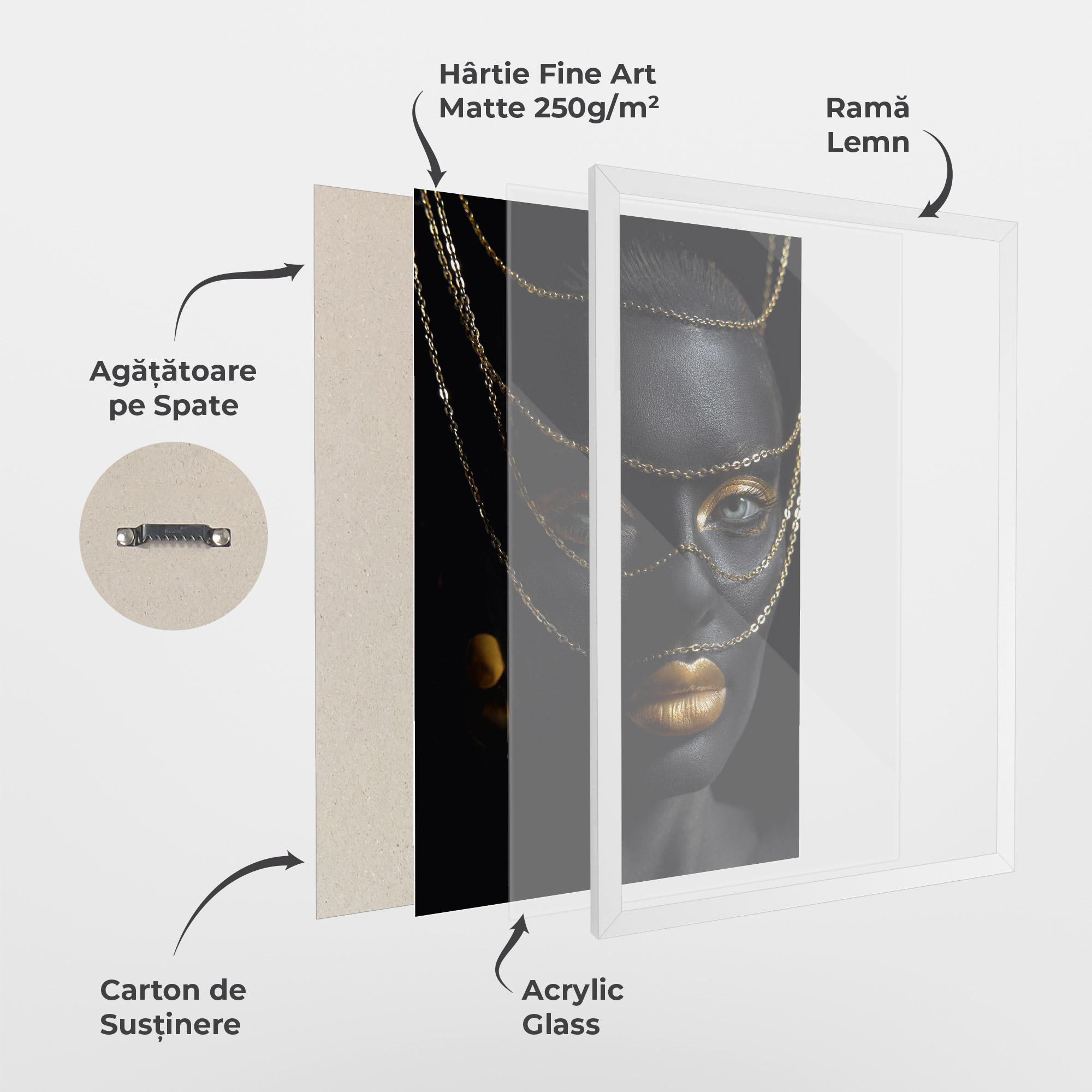 Poster Înrămat Gold Chain Green Eyes mockup 1