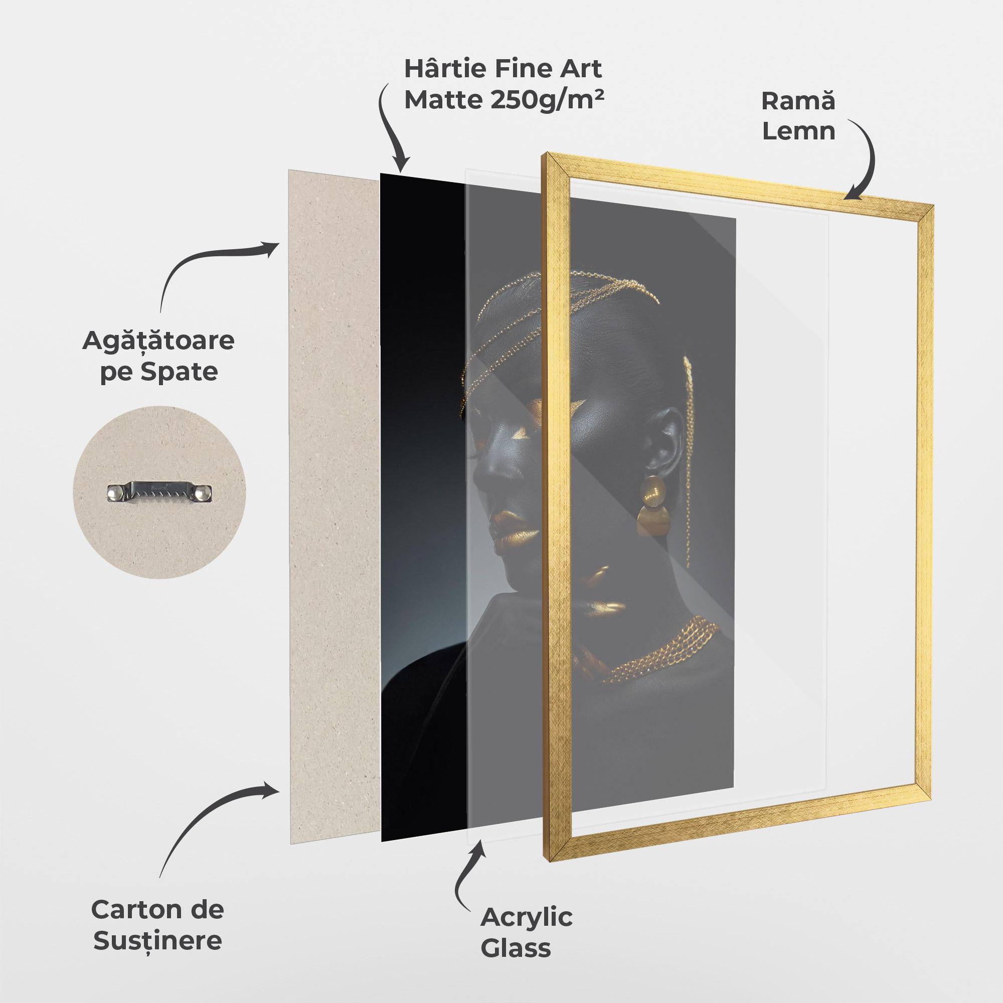 Poster Înrămat Beauty Gold Accessory mockup 1