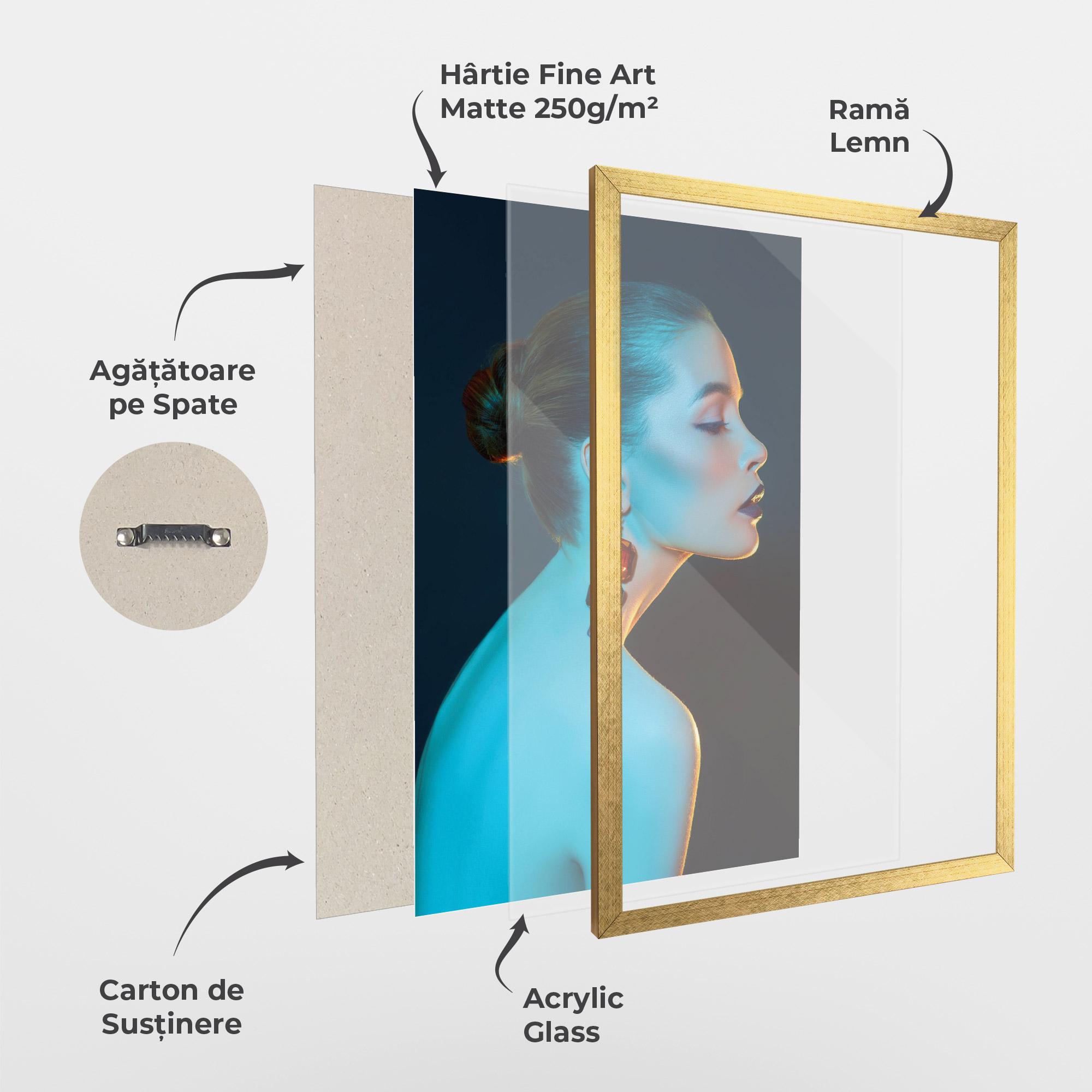 Poster Înrămat Blue Light Earring mockup 1