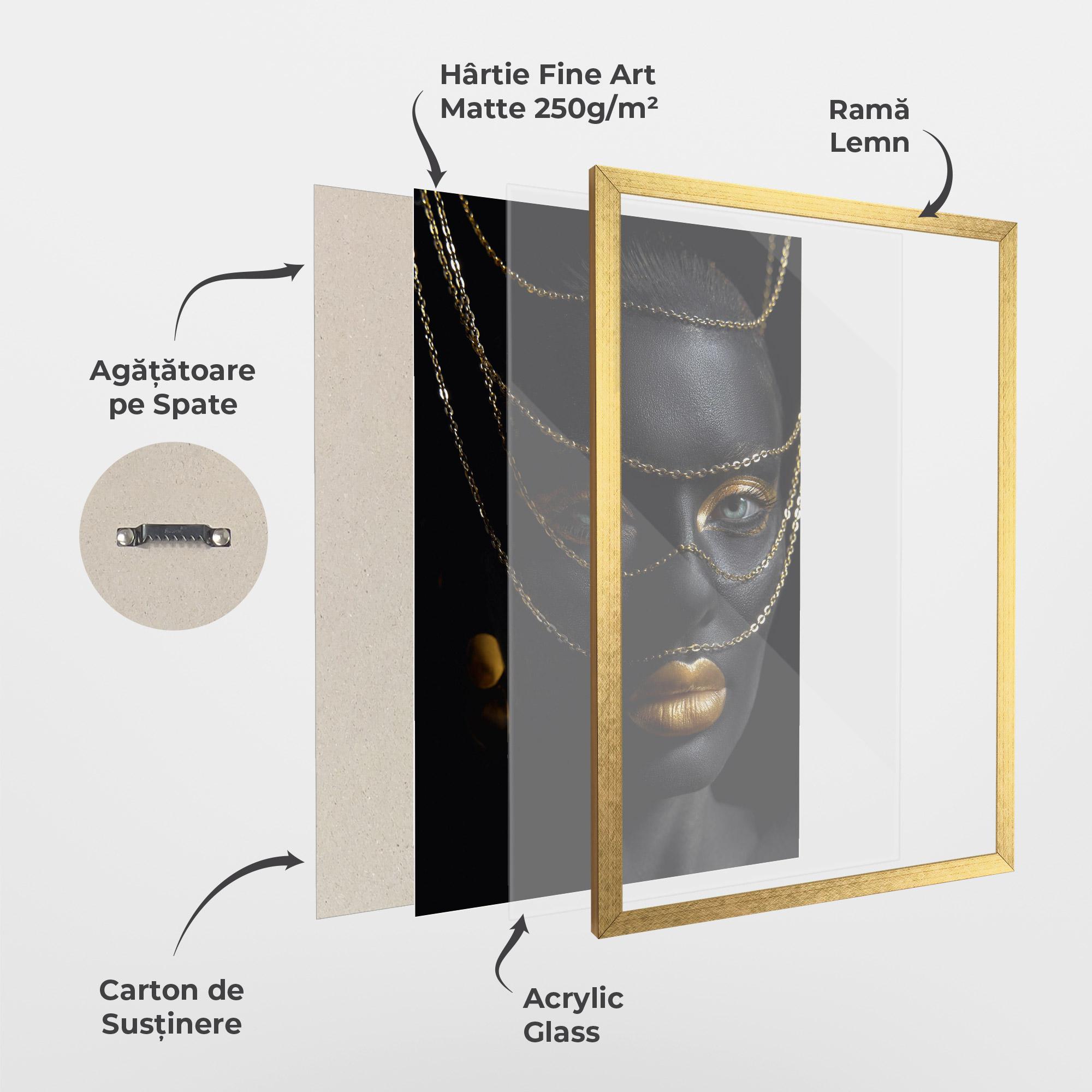 Poster Înrămat Gold Chain Green Eyes mockup 1