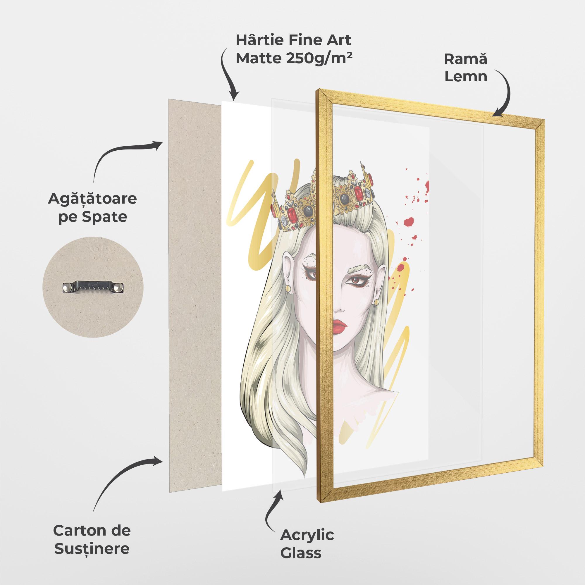 Poster Înrămat Gold Crown Woman mockup 1