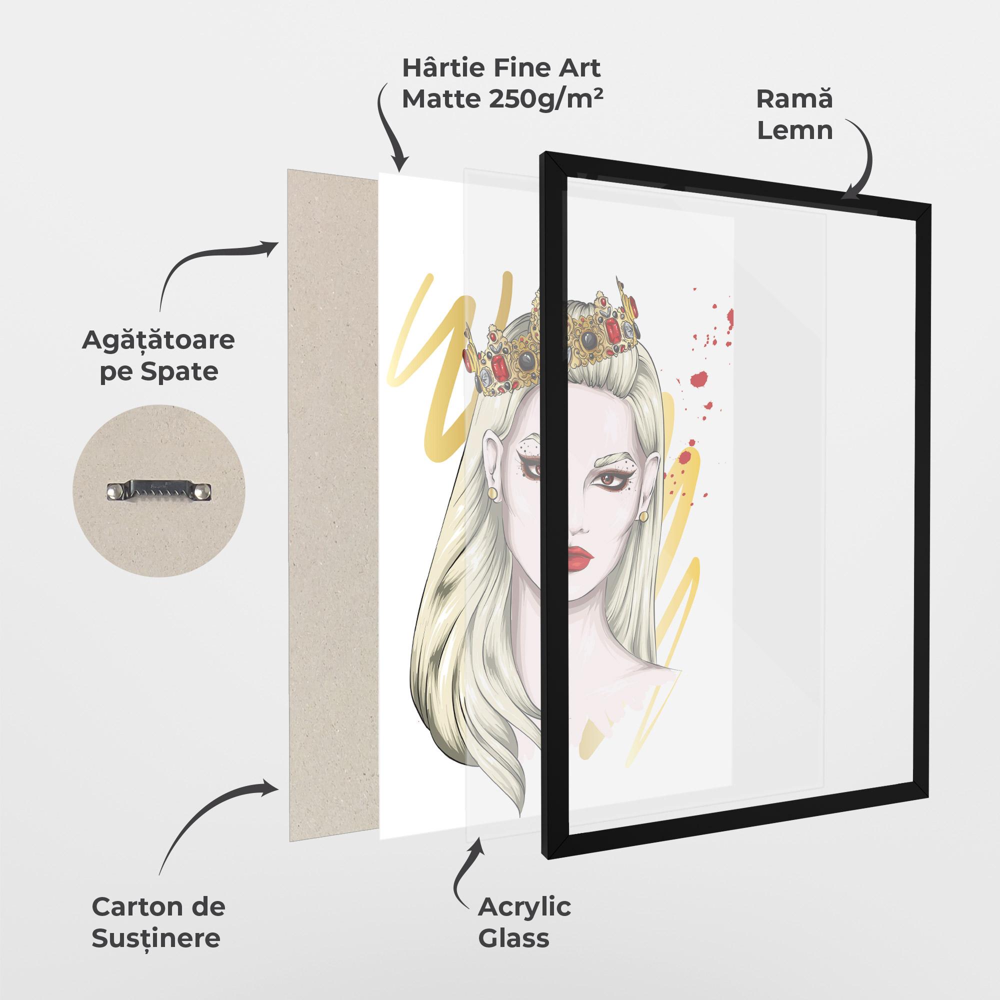 Poster Înrămat Gold Crown Woman mockup 1