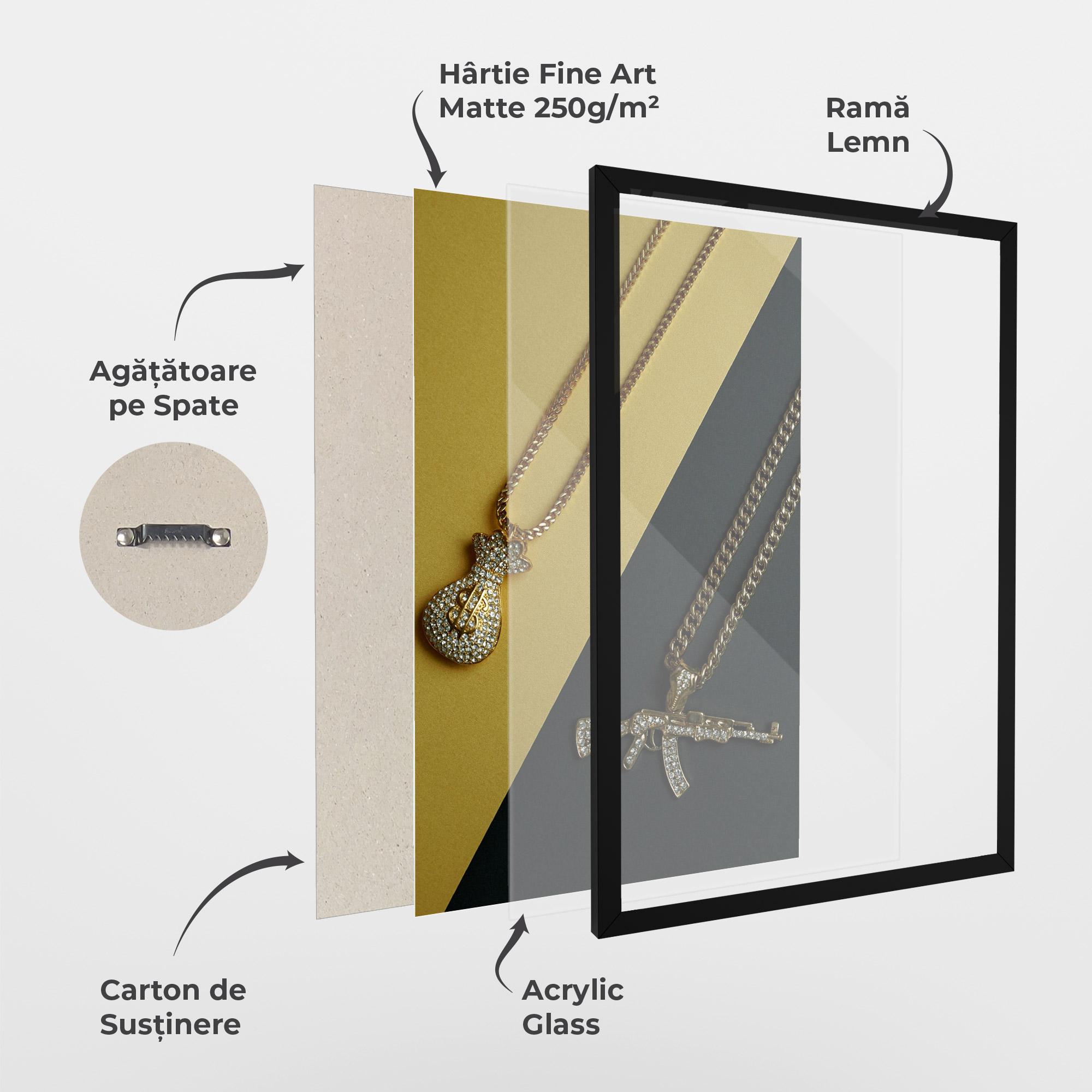 Poster Înrămat Gun Neckace mockup 1