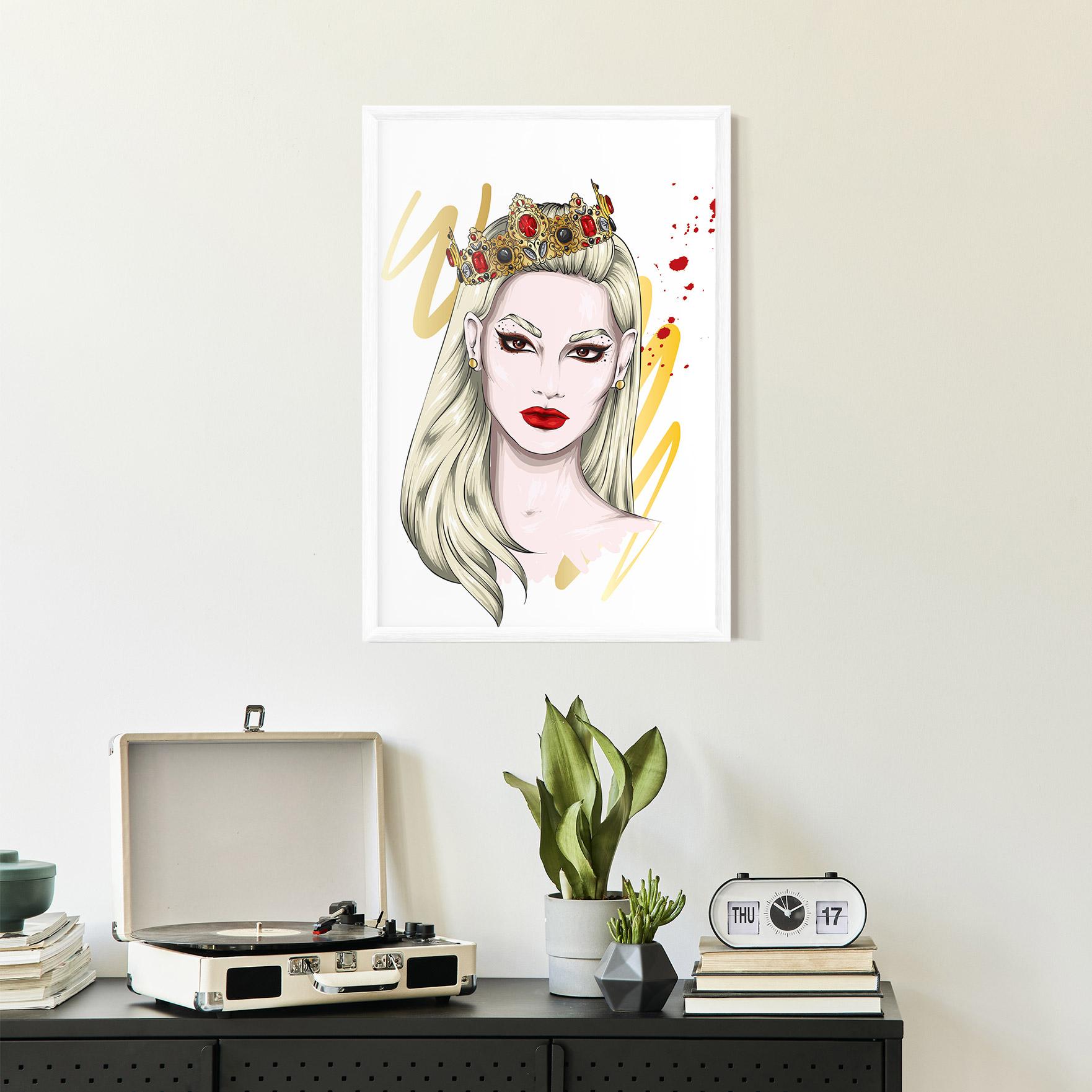 Poster Înrămat Gold Crown Woman mockup 2