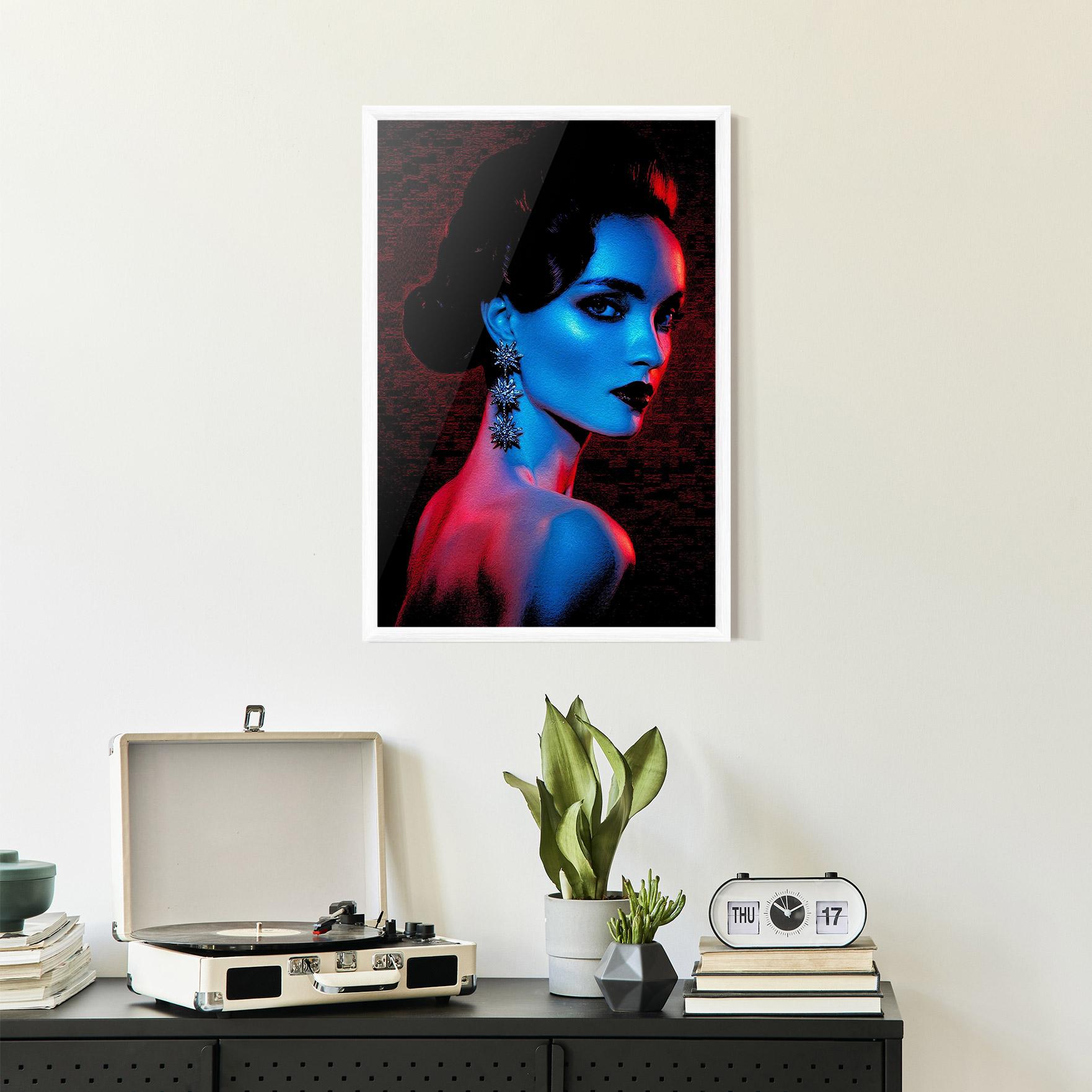 Poster Înrămat Red Blue Earrings mockup 2