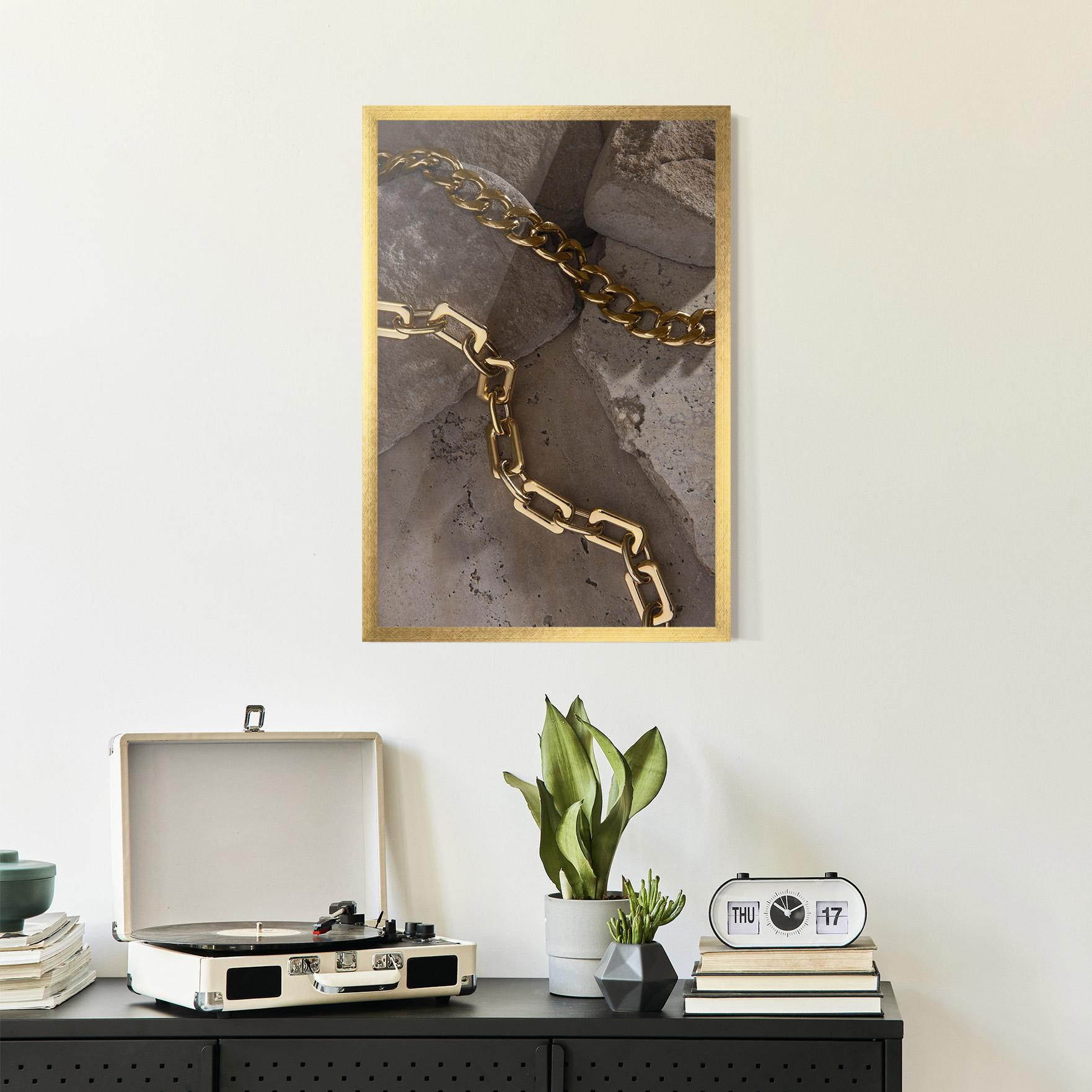 Poster Înrămat Abstract Gold Chain mockup 2
