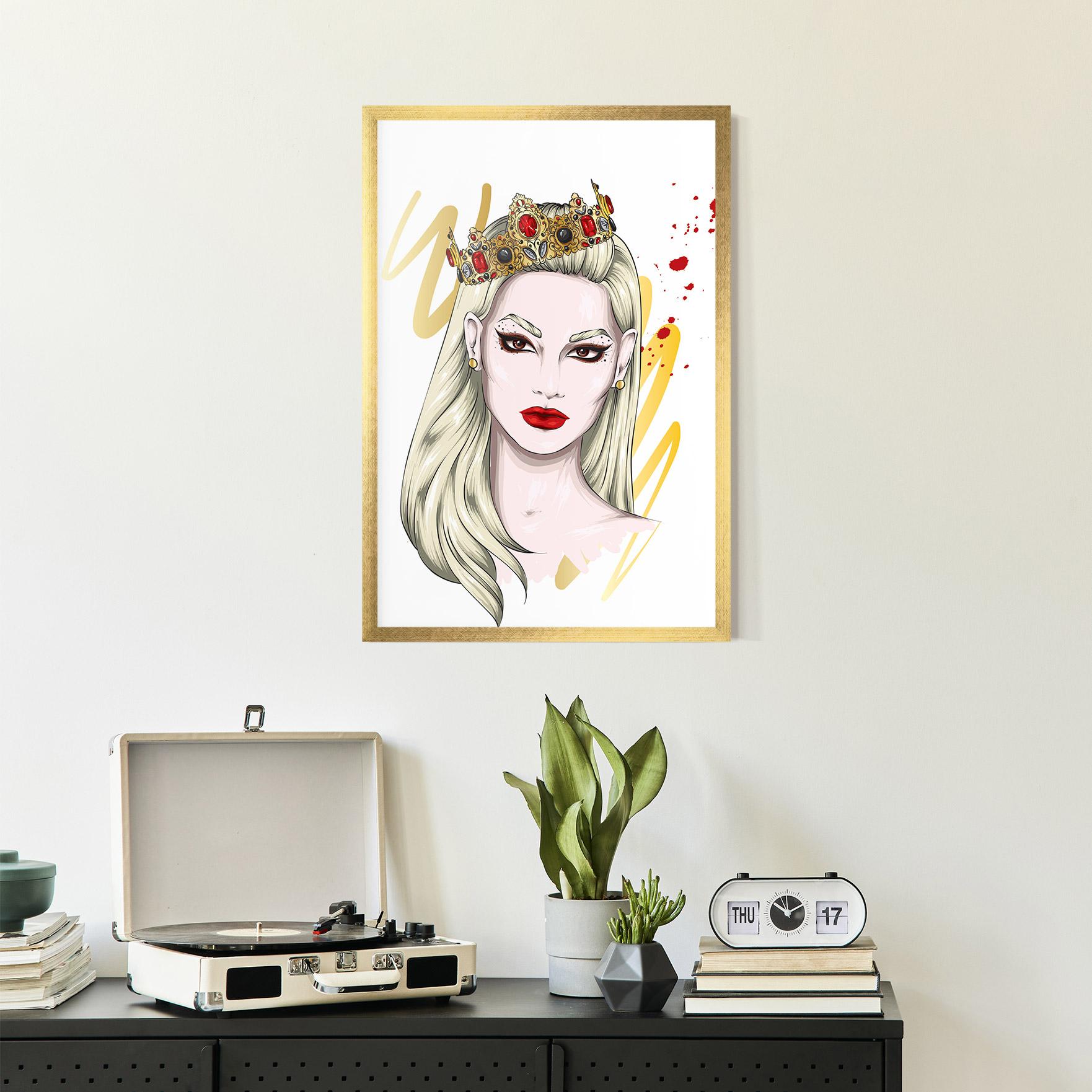 Poster Înrămat Gold Crown Woman mockup 2