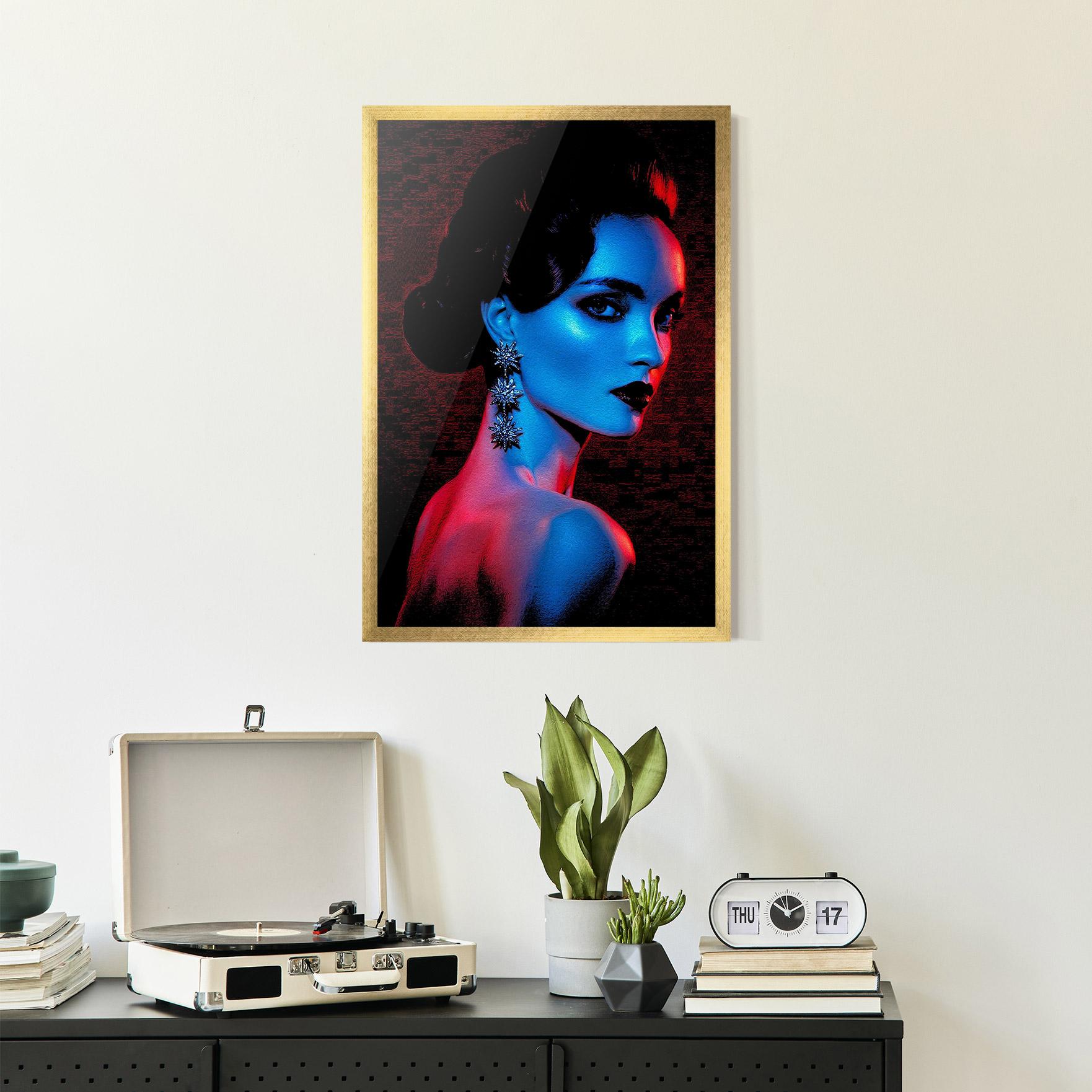 Poster Înrămat Red Blue Earrings mockup 2