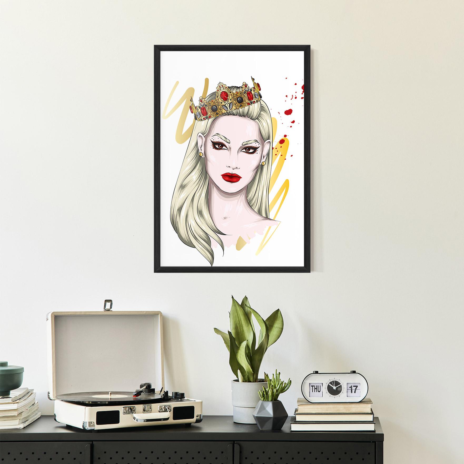 Poster Înrămat Gold Crown Woman mockup 2