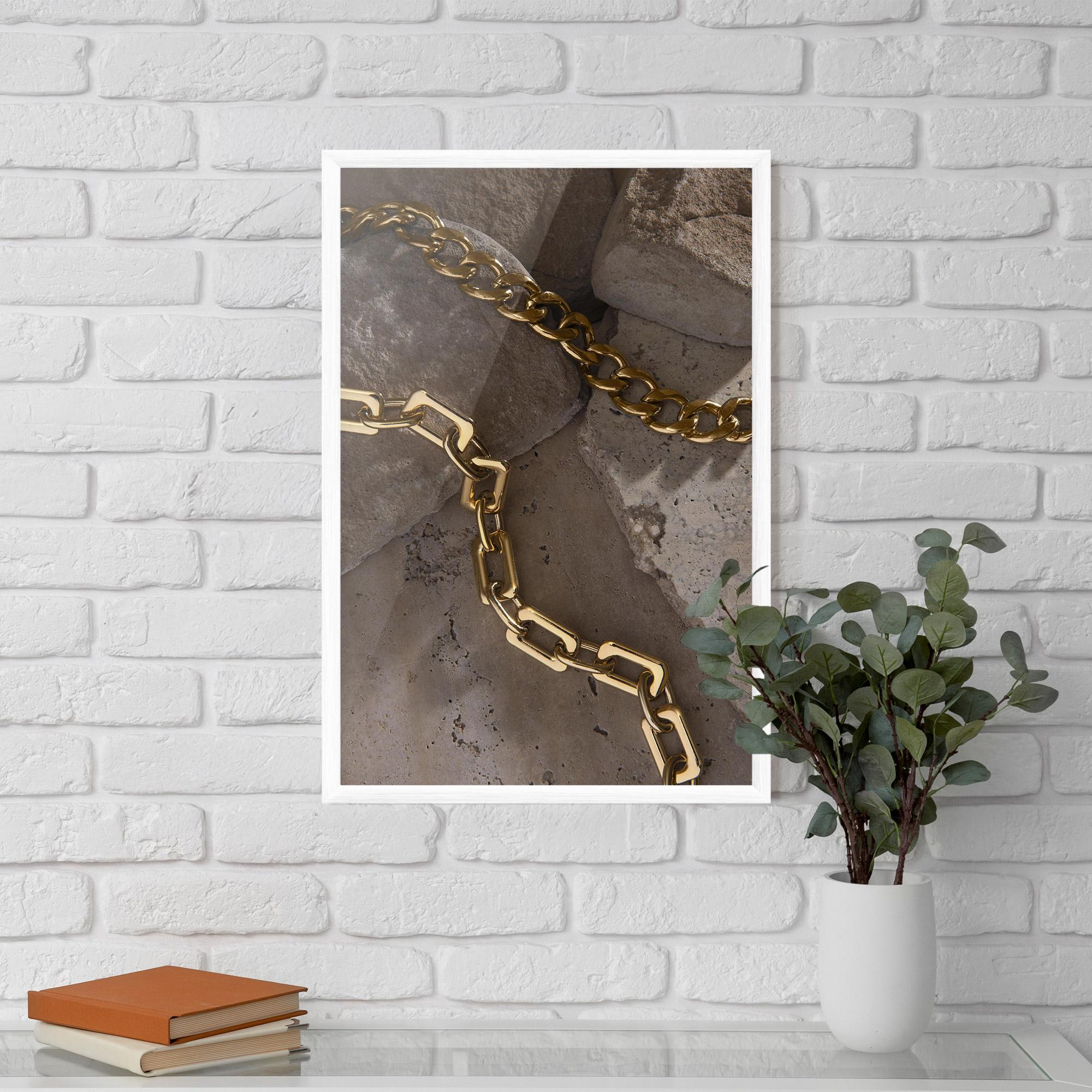 Poster Înrămat Abstract Gold Chain mockup 5