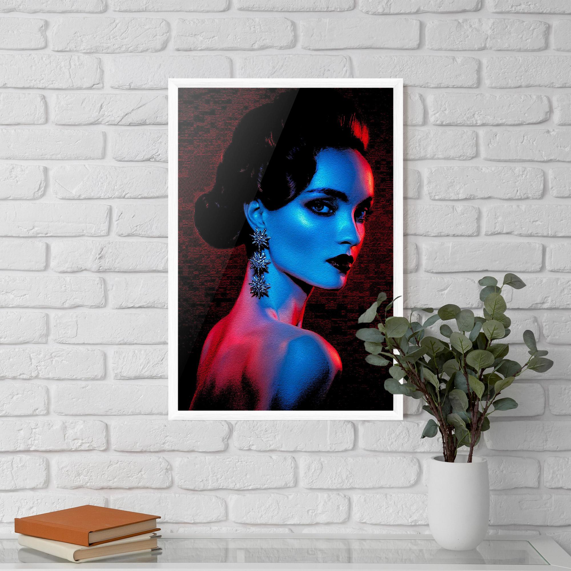 Poster Înrămat Red Blue Earrings mockup 5