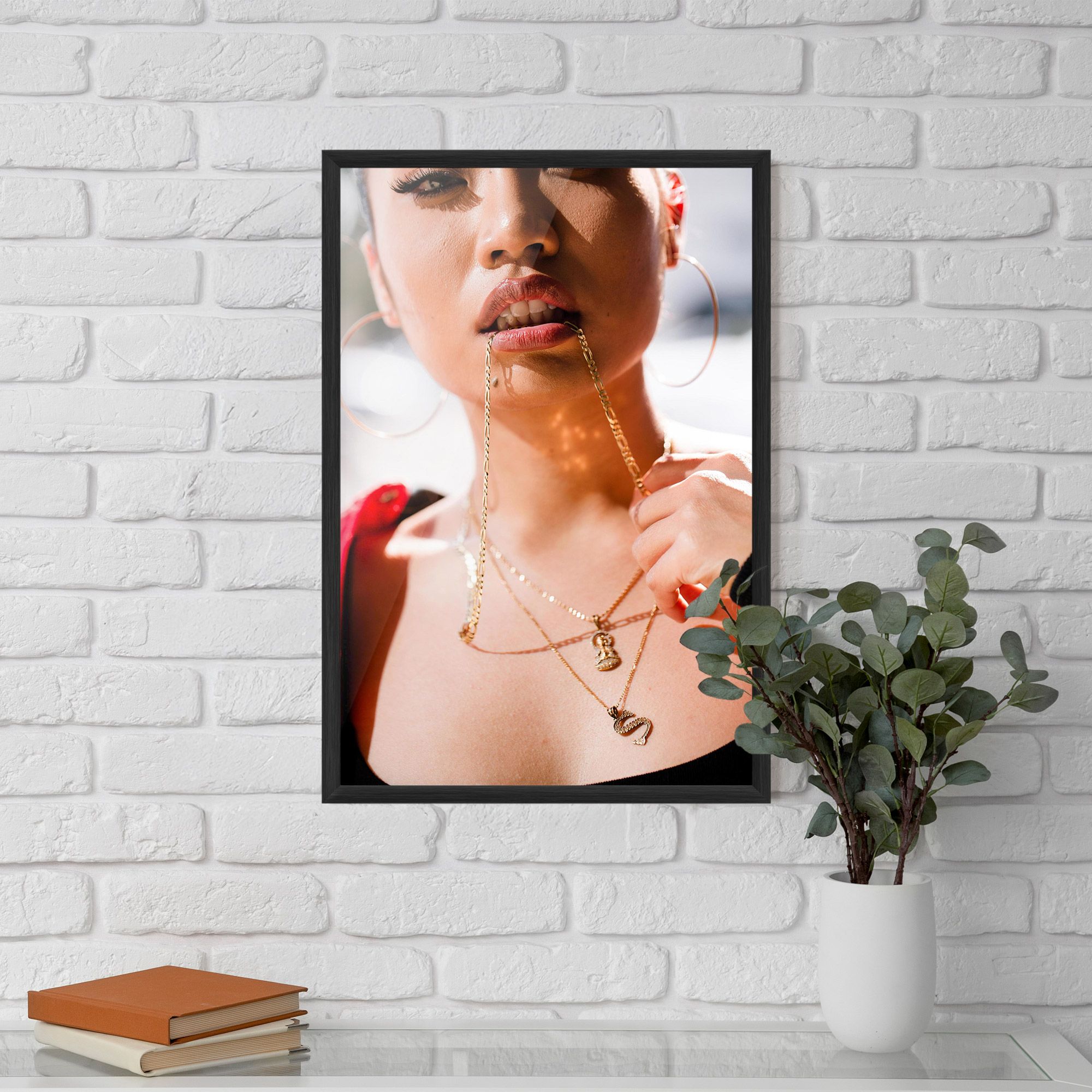 S Gold Necklace mockup 5