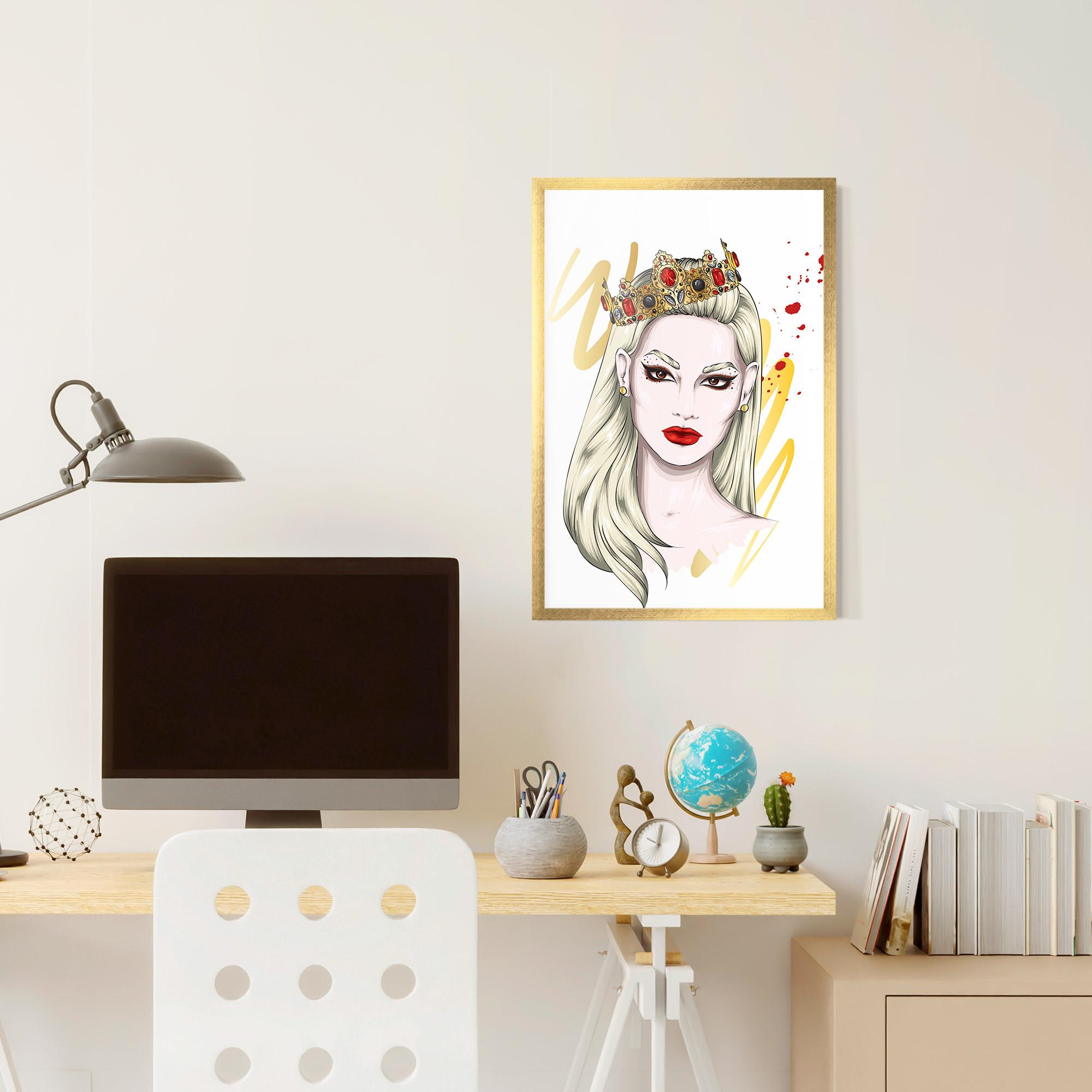 Poster Înrămat Gold Crown Woman mockup 6