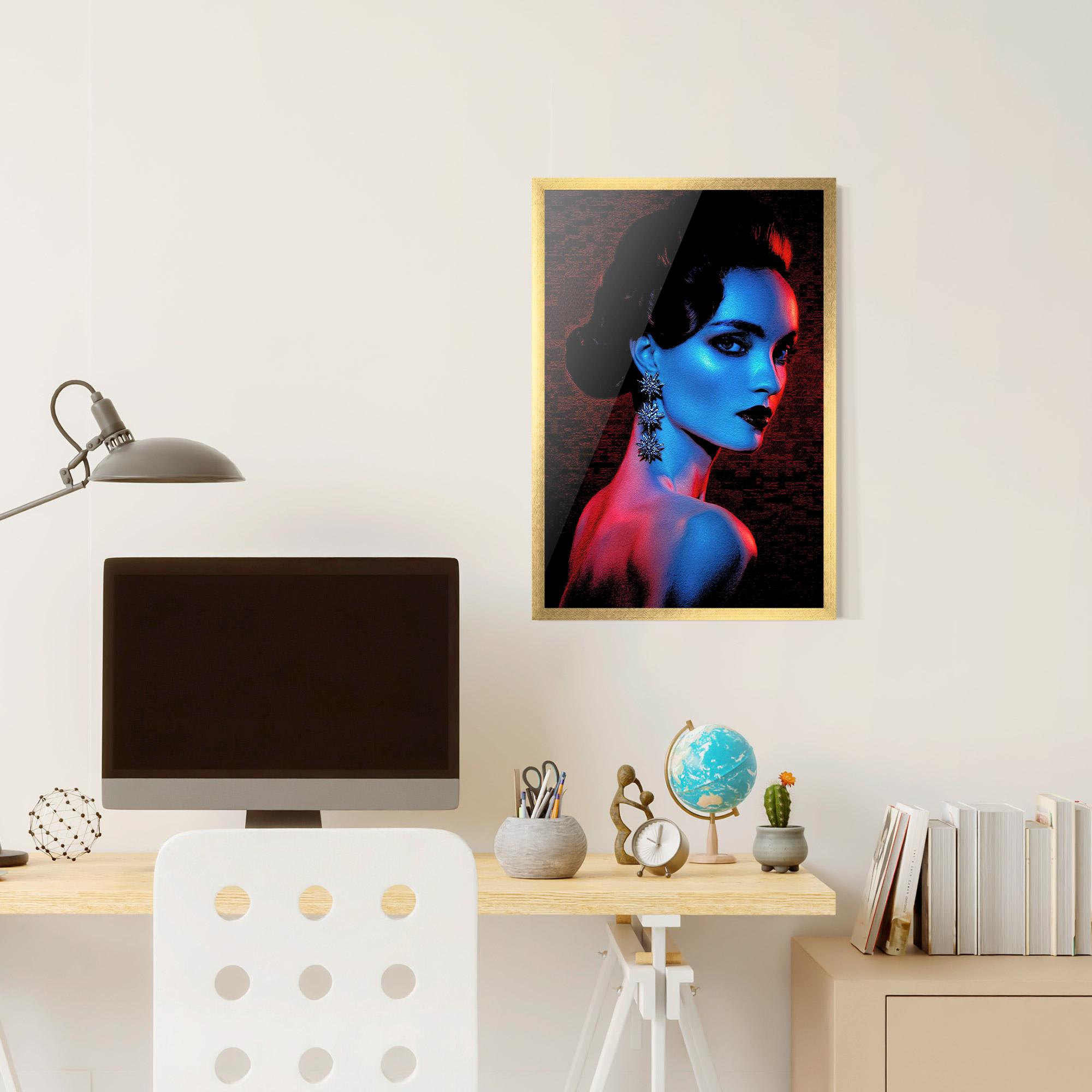 Poster Înrămat Red Blue Earrings mockup 6