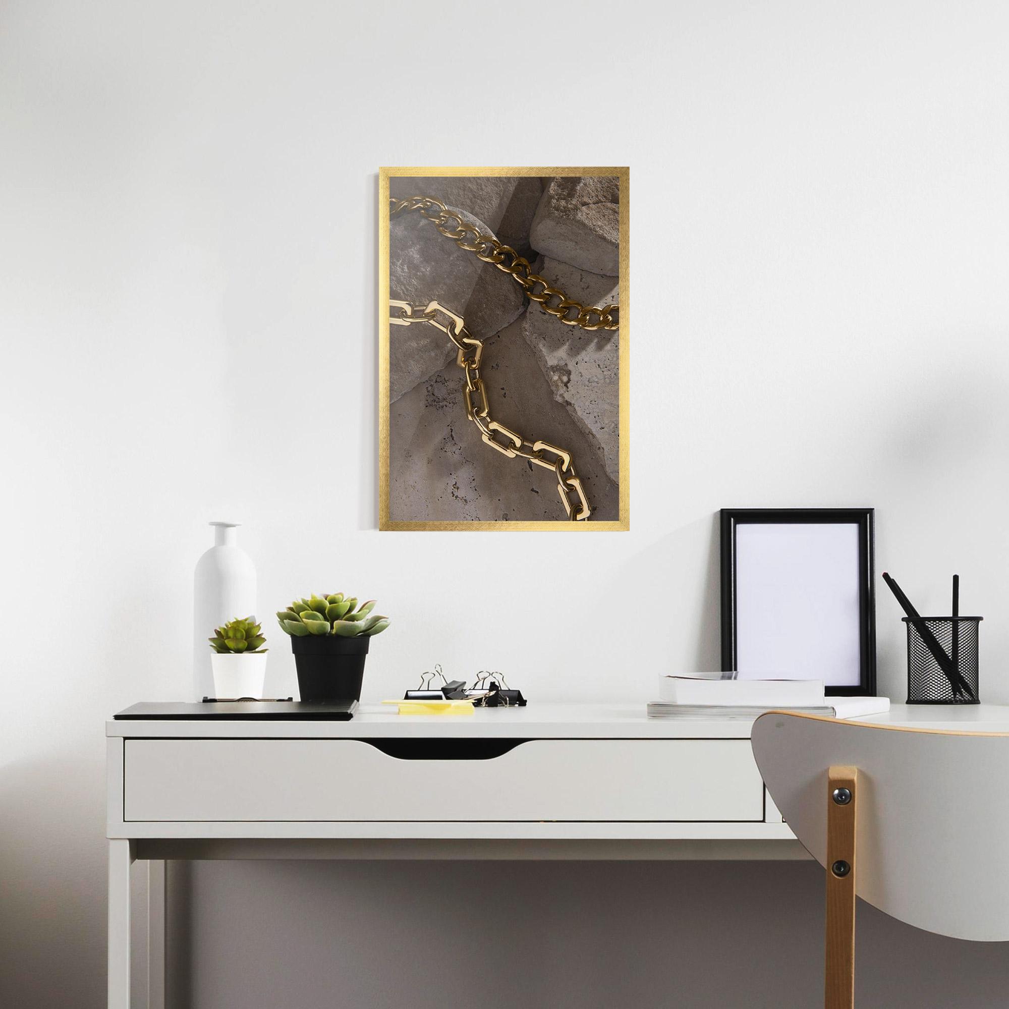 Poster Înrămat Abstract Gold Chain mockup 7