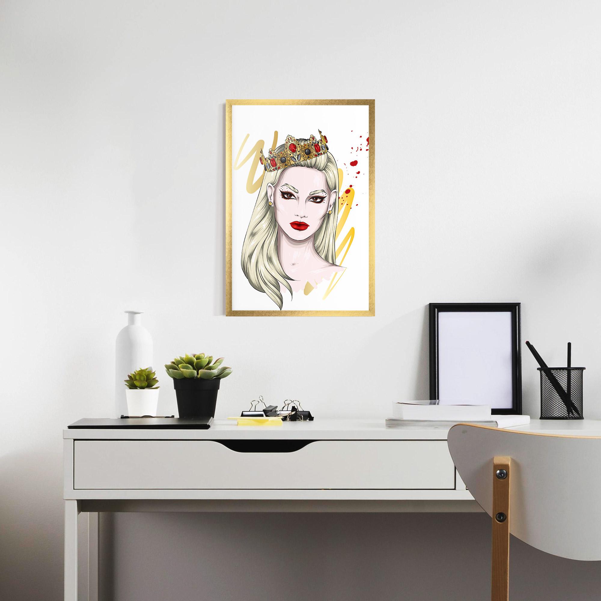 Poster Înrămat Gold Crown Woman mockup 7