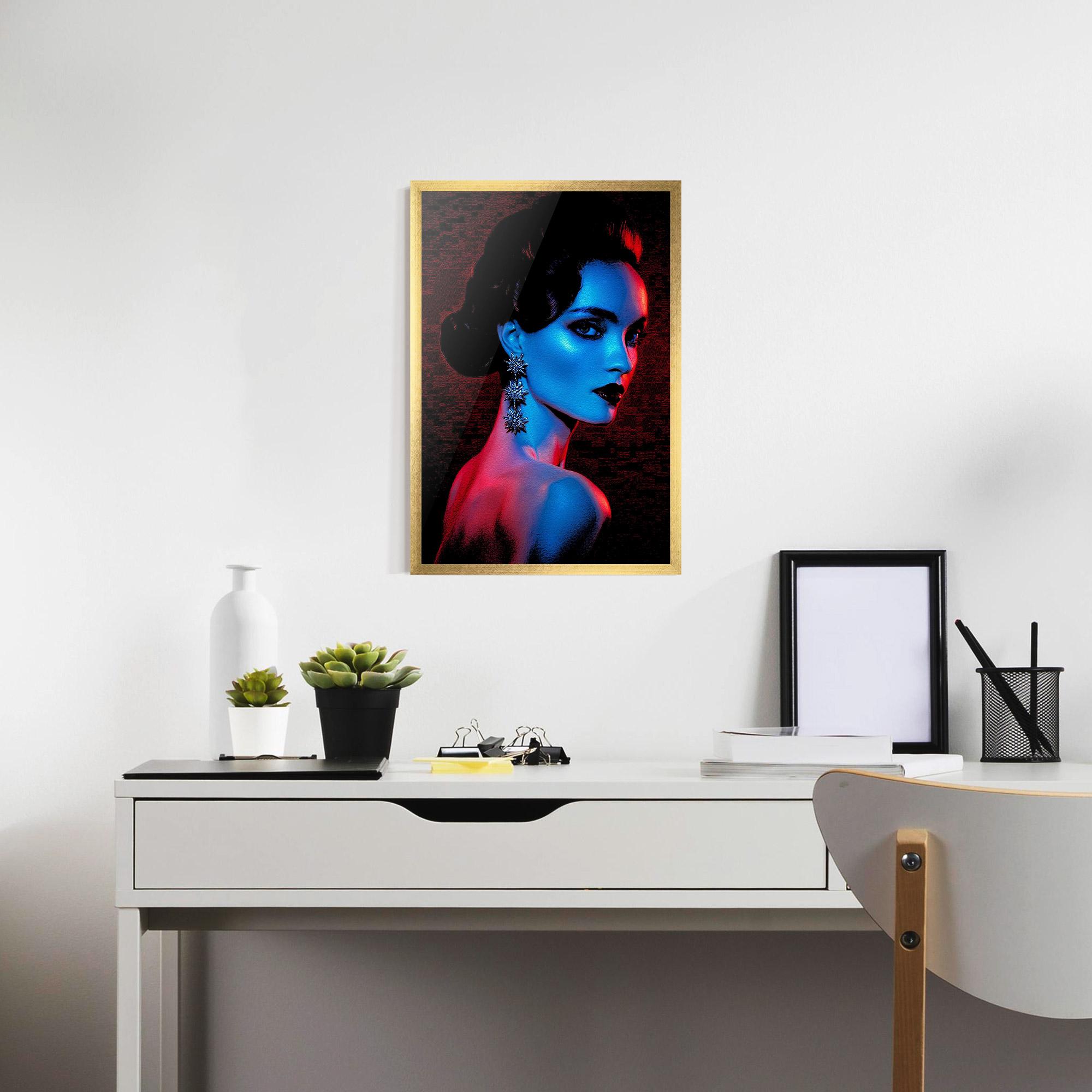 Poster Înrămat Red Blue Earrings mockup 7