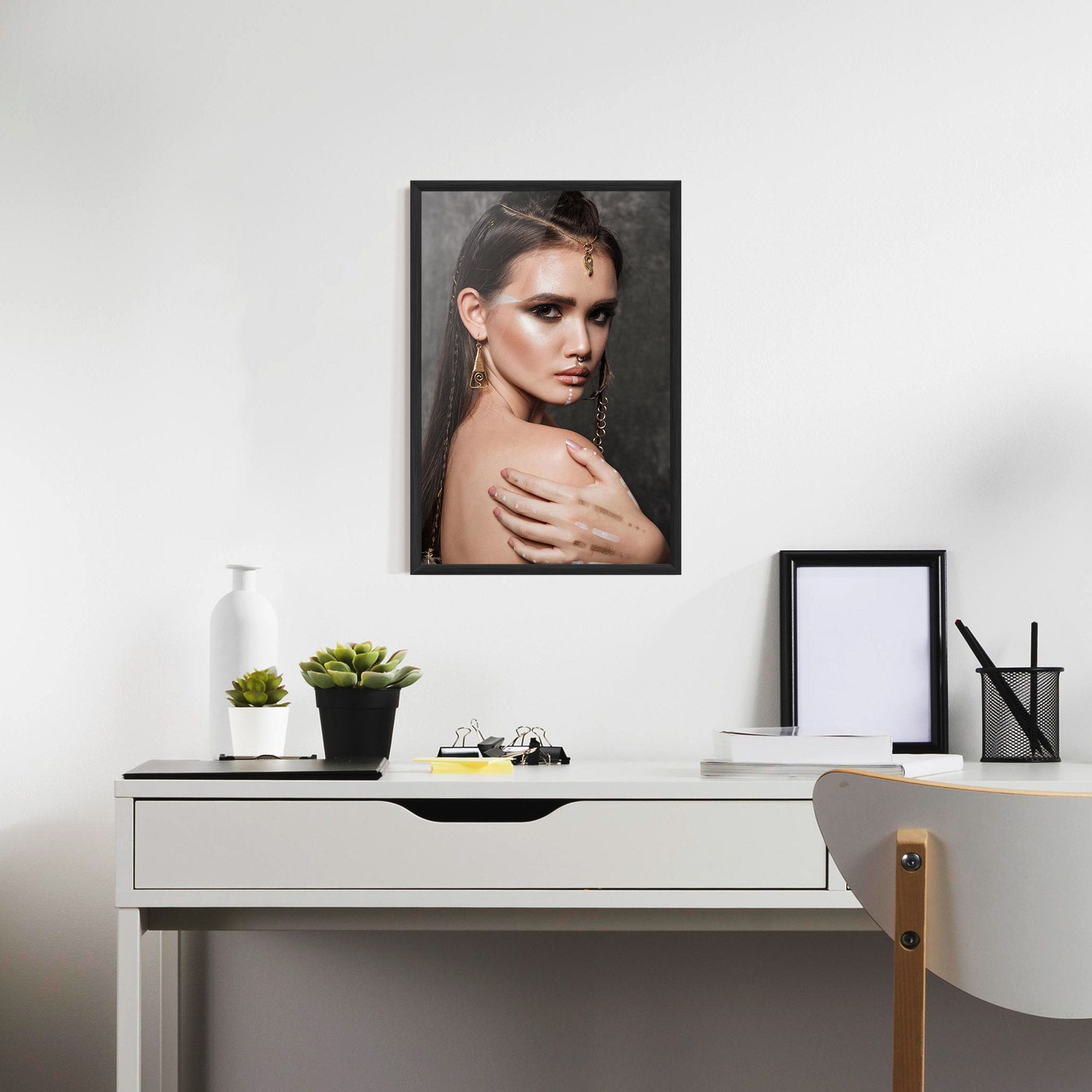 Gold Triangle Earring mockup 7