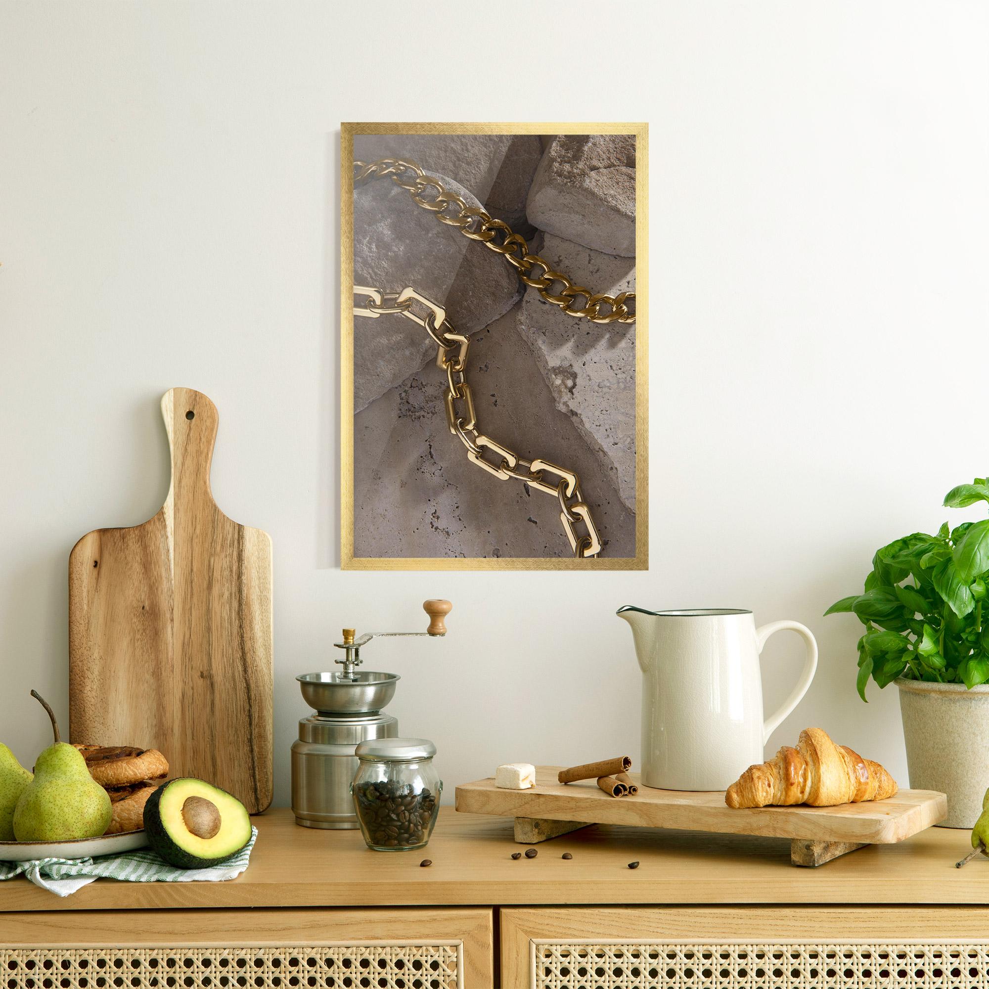 Poster Înrămat Abstract Gold Chain mockup 8