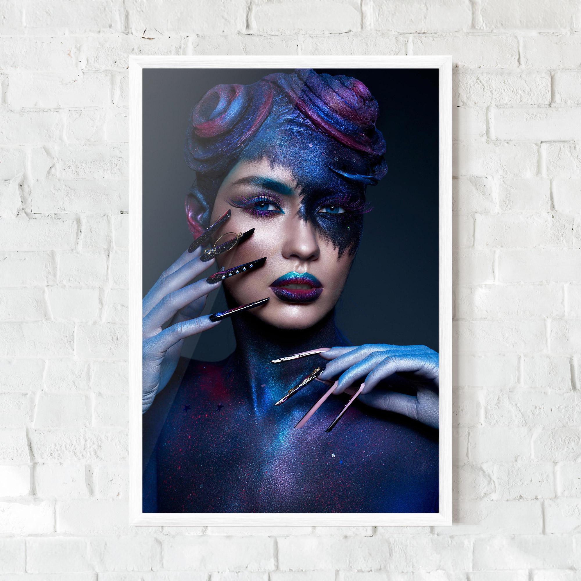 Poster Înrămat Galaxy Hair Girl mockup 0
