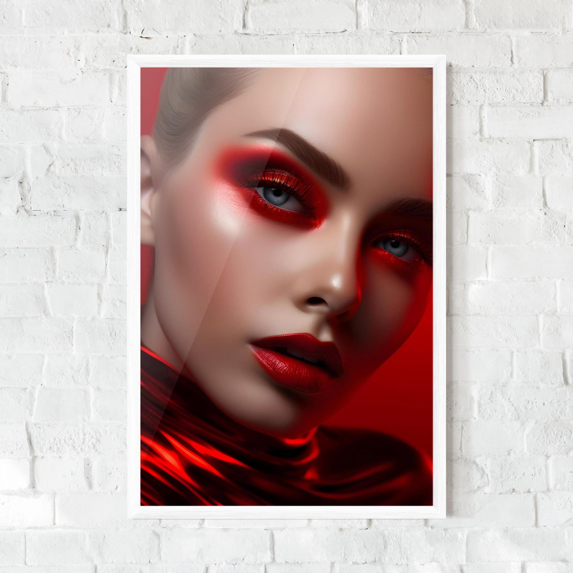 Poster Înrămat Red Makeup Art mockup 0